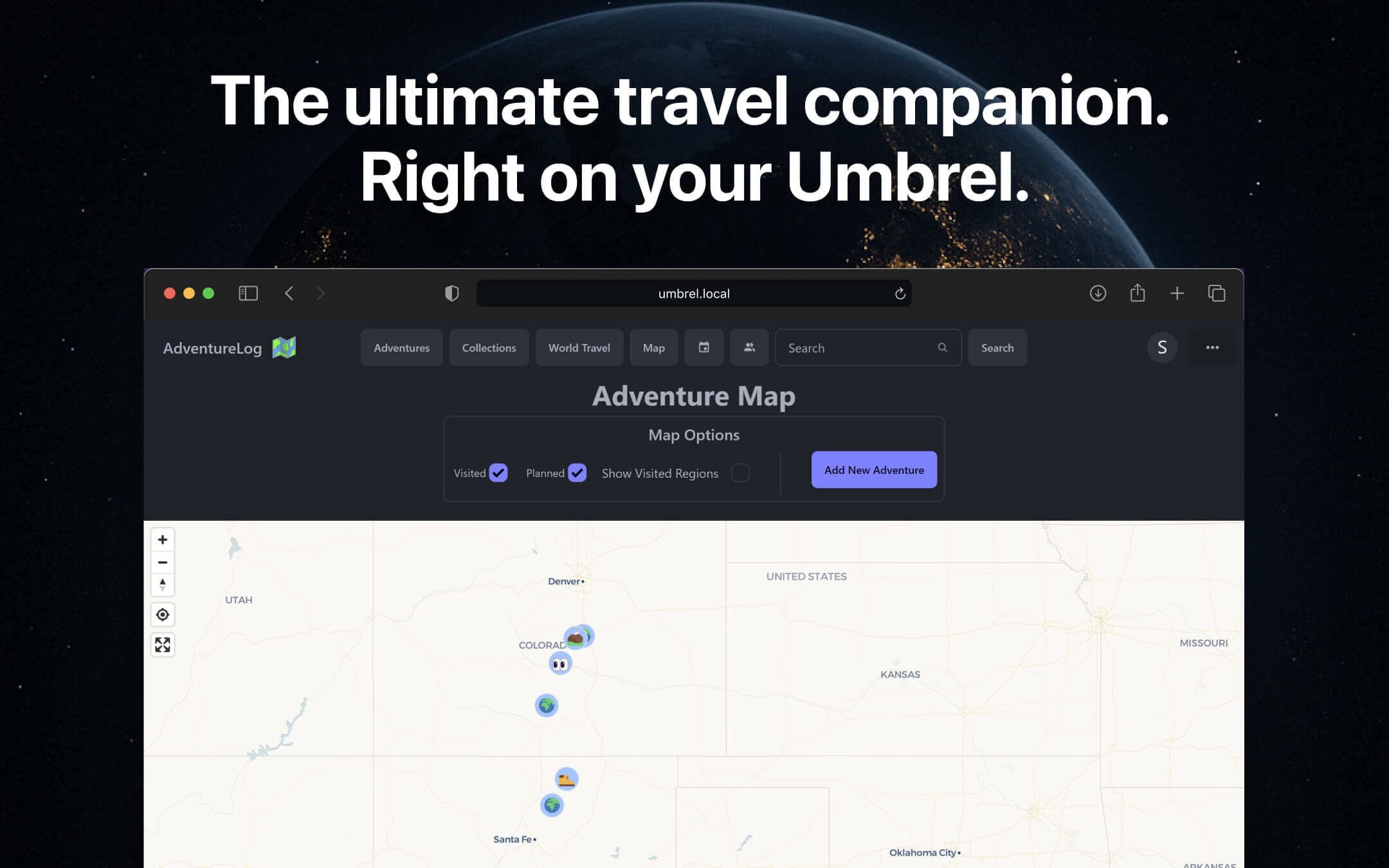 Screenshot 3 of AdventureLog app on Umbrel App Store