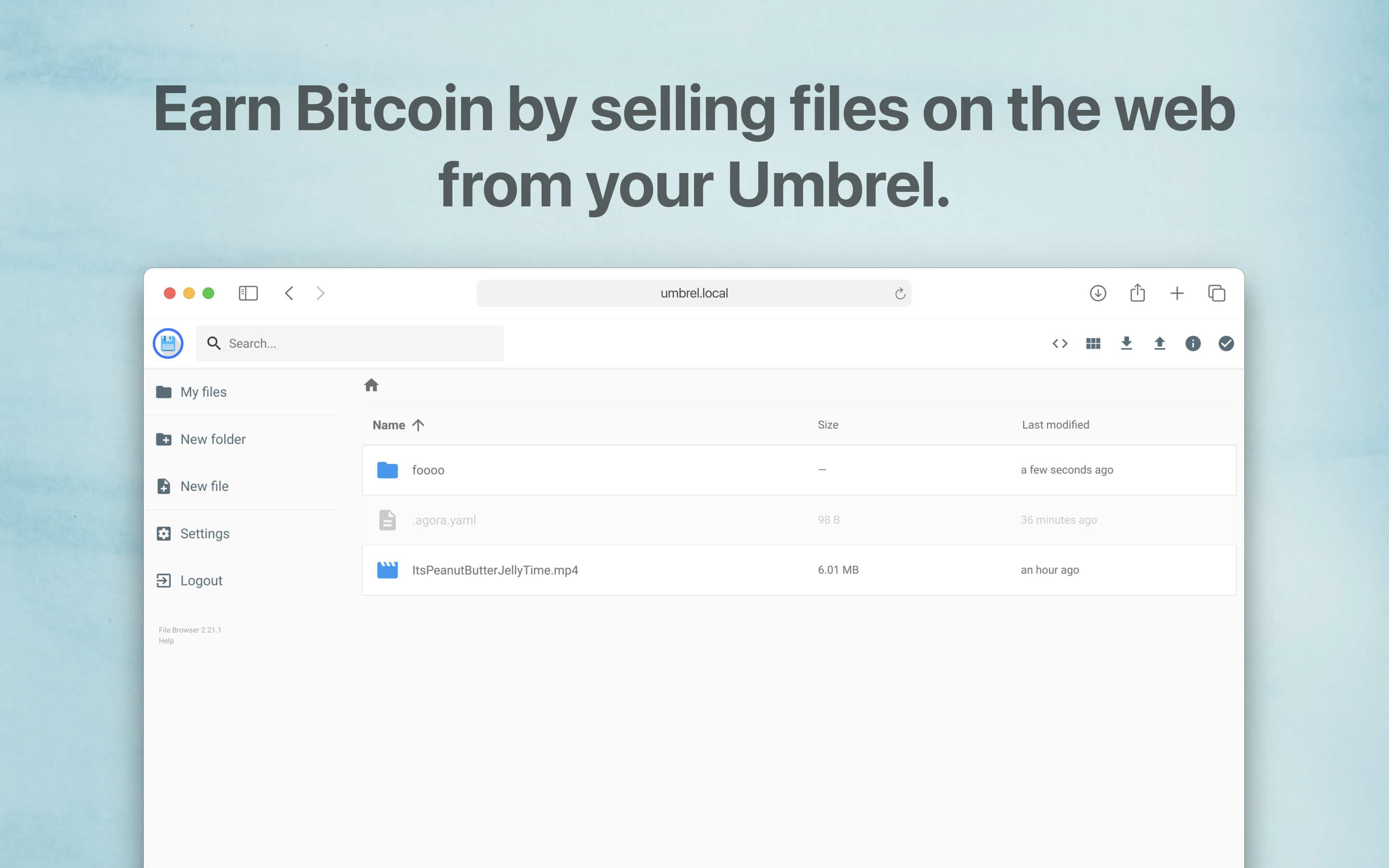 Screenshot 1 of Agora app on Umbrel App Store