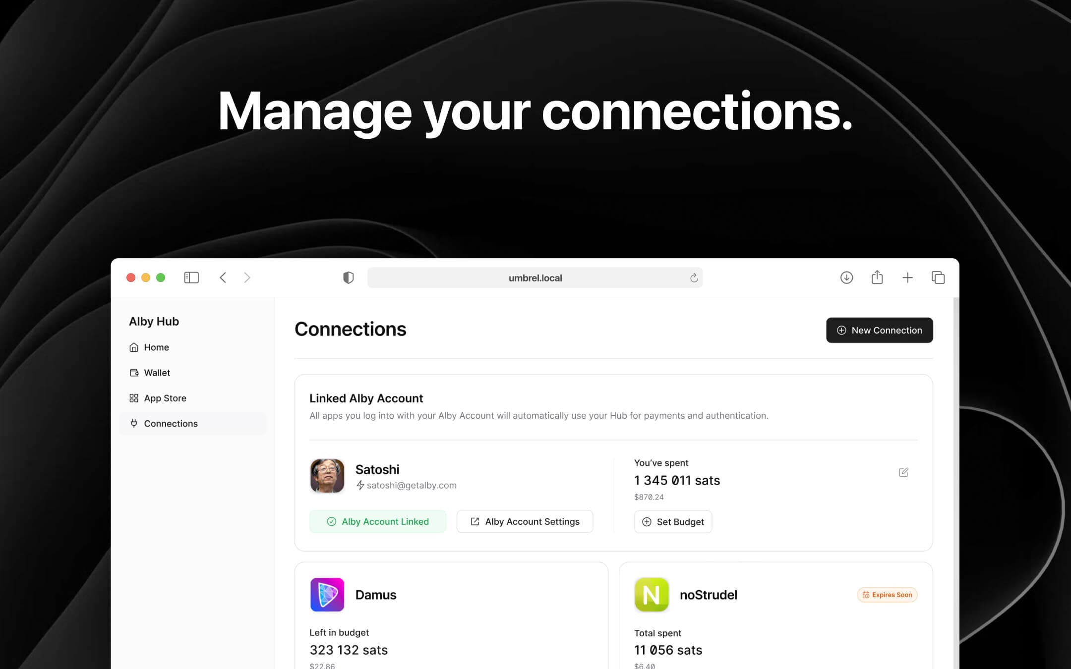 Screenshot 1 of Alby Hub ✨ app on Umbrel App Store
