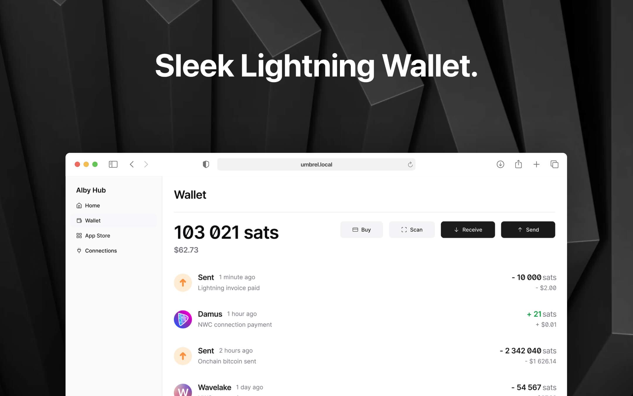Screenshot 2 of Alby Hub ✨ app on Umbrel App Store