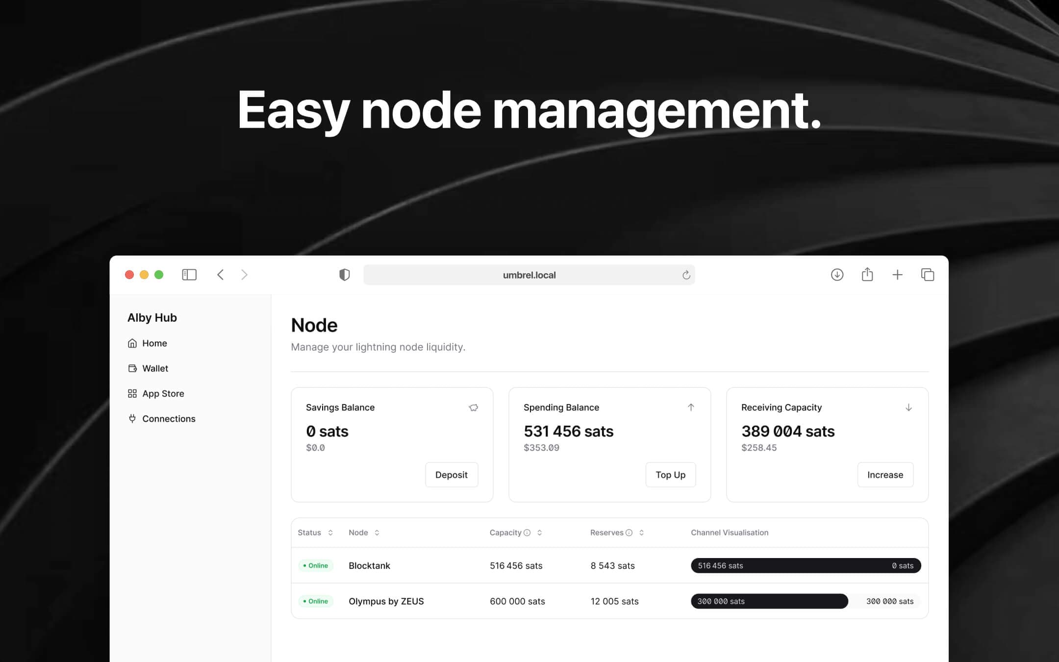 Screenshot 3 of Alby Hub ✨ app on Umbrel App Store