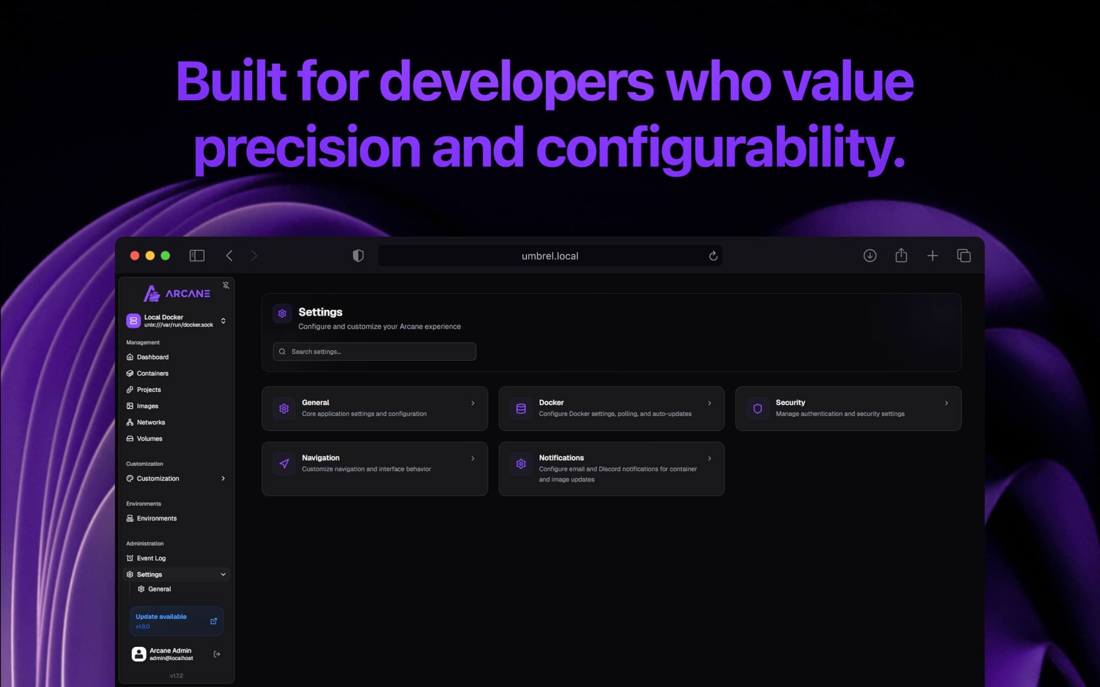 Screenshot 5 of Arcane app on Umbrel App Store
