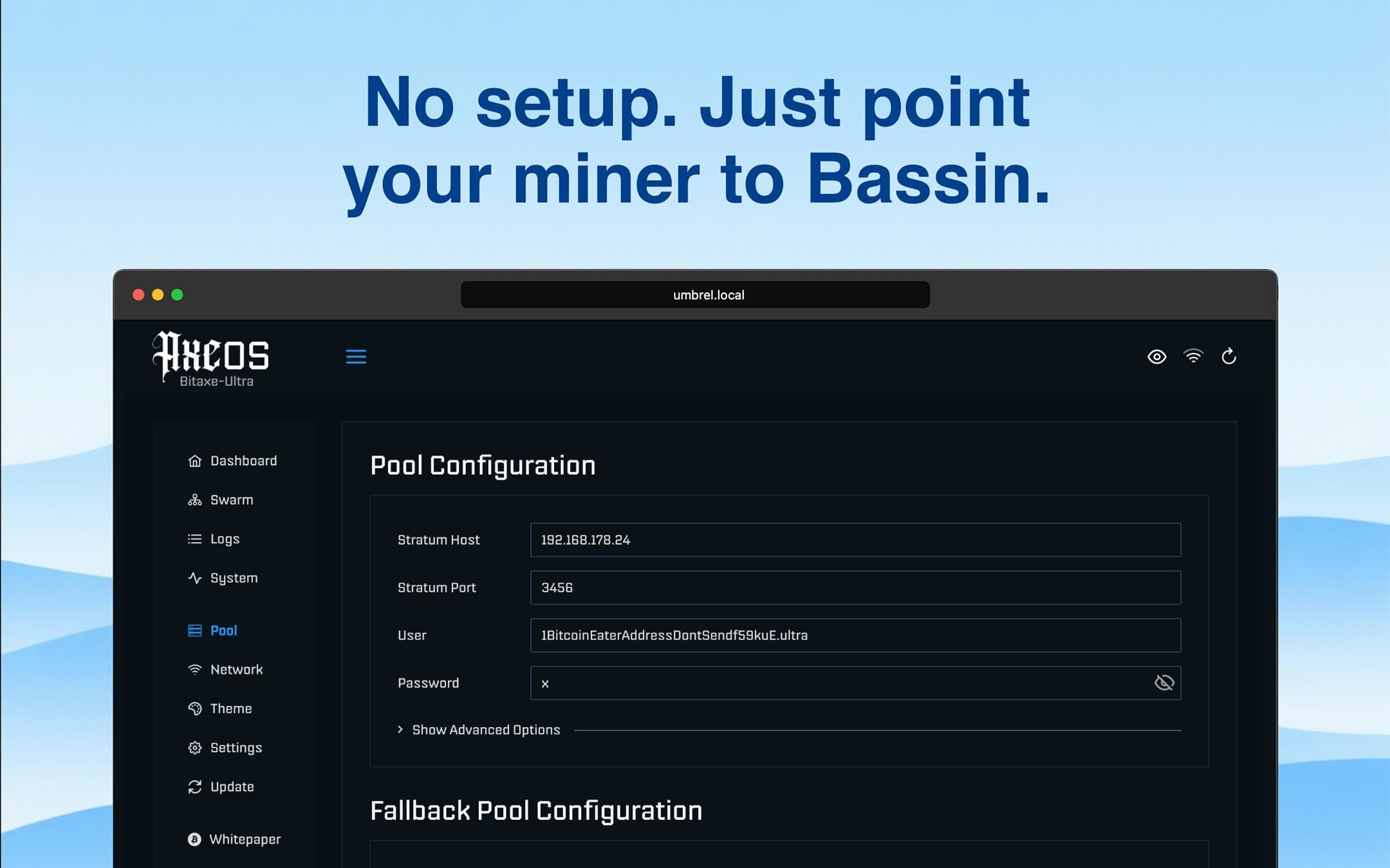 Screenshot 3 of Bassin app on Umbrel App Store
