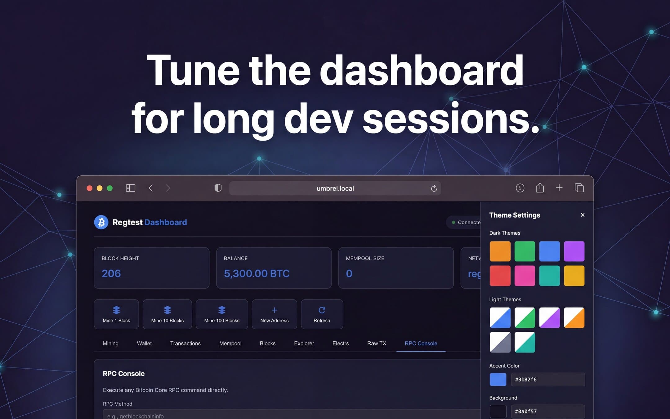 Screenshot 4 of Bitcoin Regtest Dashboard app on Umbrel App Store