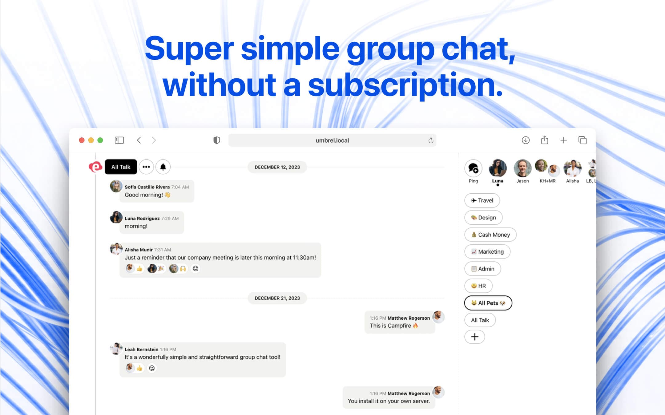 Screenshot 1 of Campfire app on Umbrel App Store