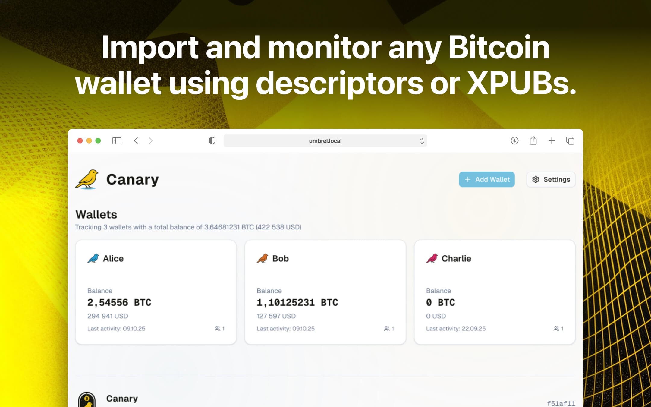 Screenshot 1 of Canary app on Umbrel App Store