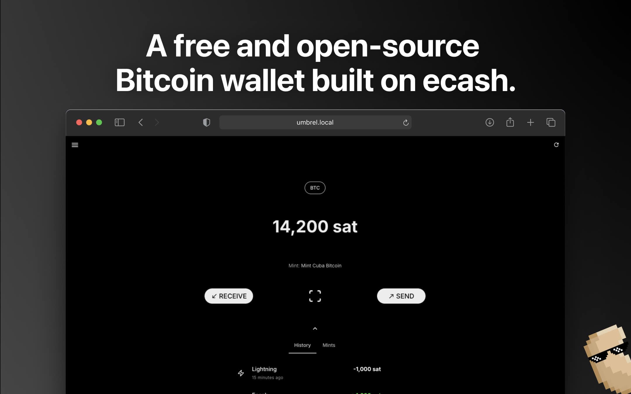 Screenshot 1 of Cashu.me Wallet app on Umbrel App Store