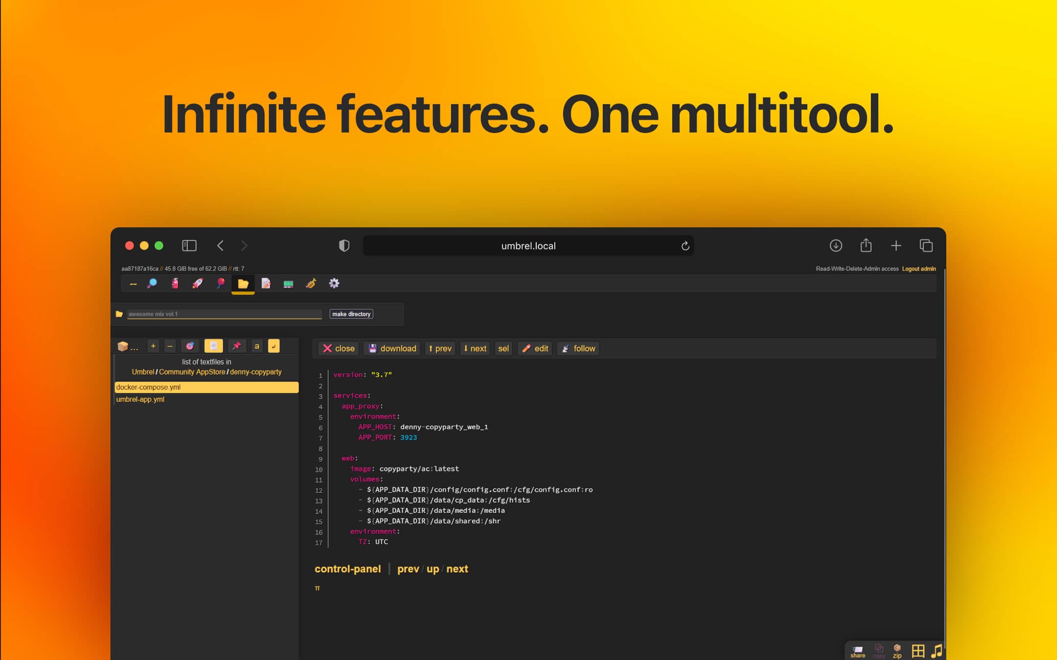 Screenshot 4 of copyparty app on Umbrel App Store