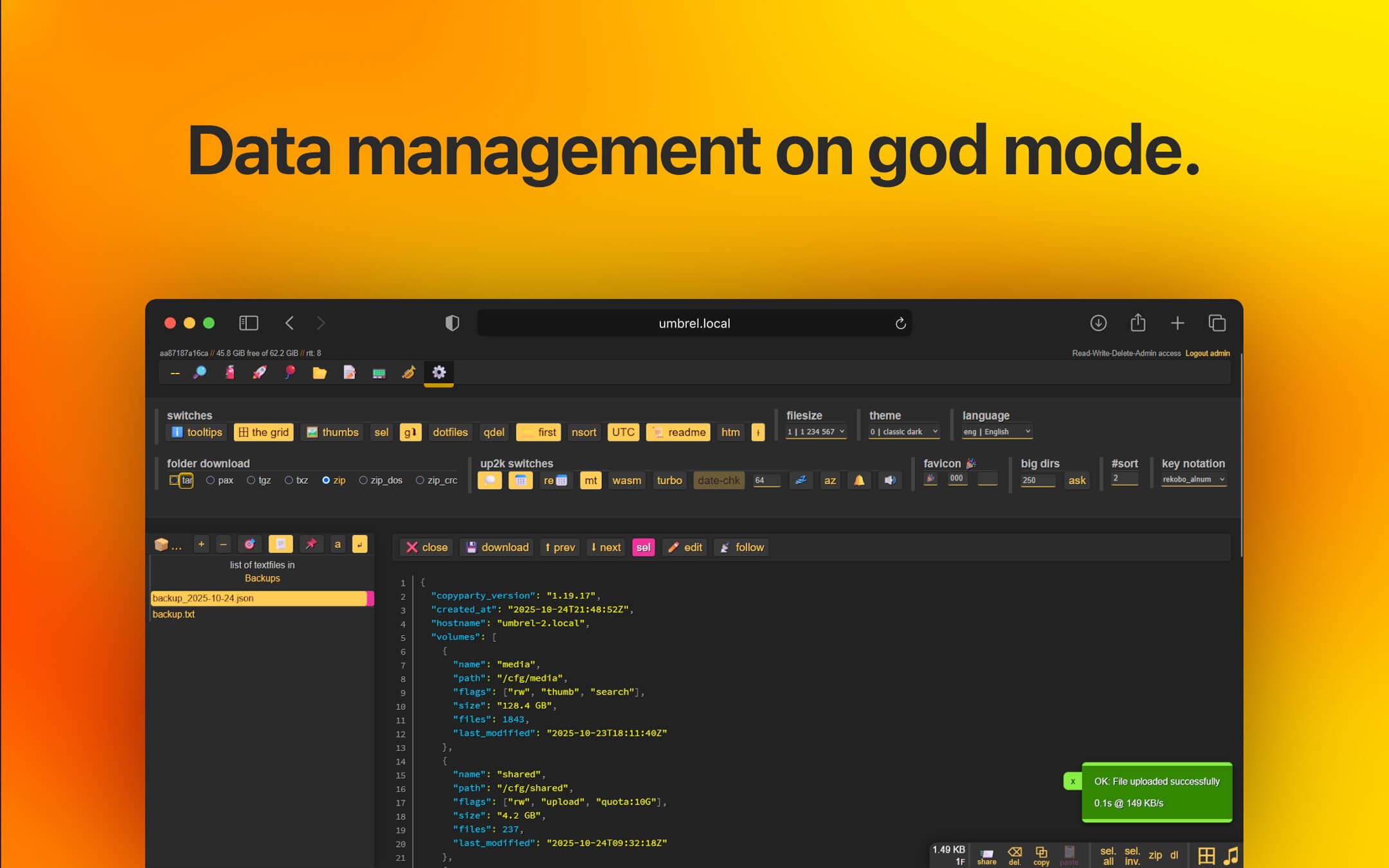 Screenshot 5 of copyparty app on Umbrel App Store