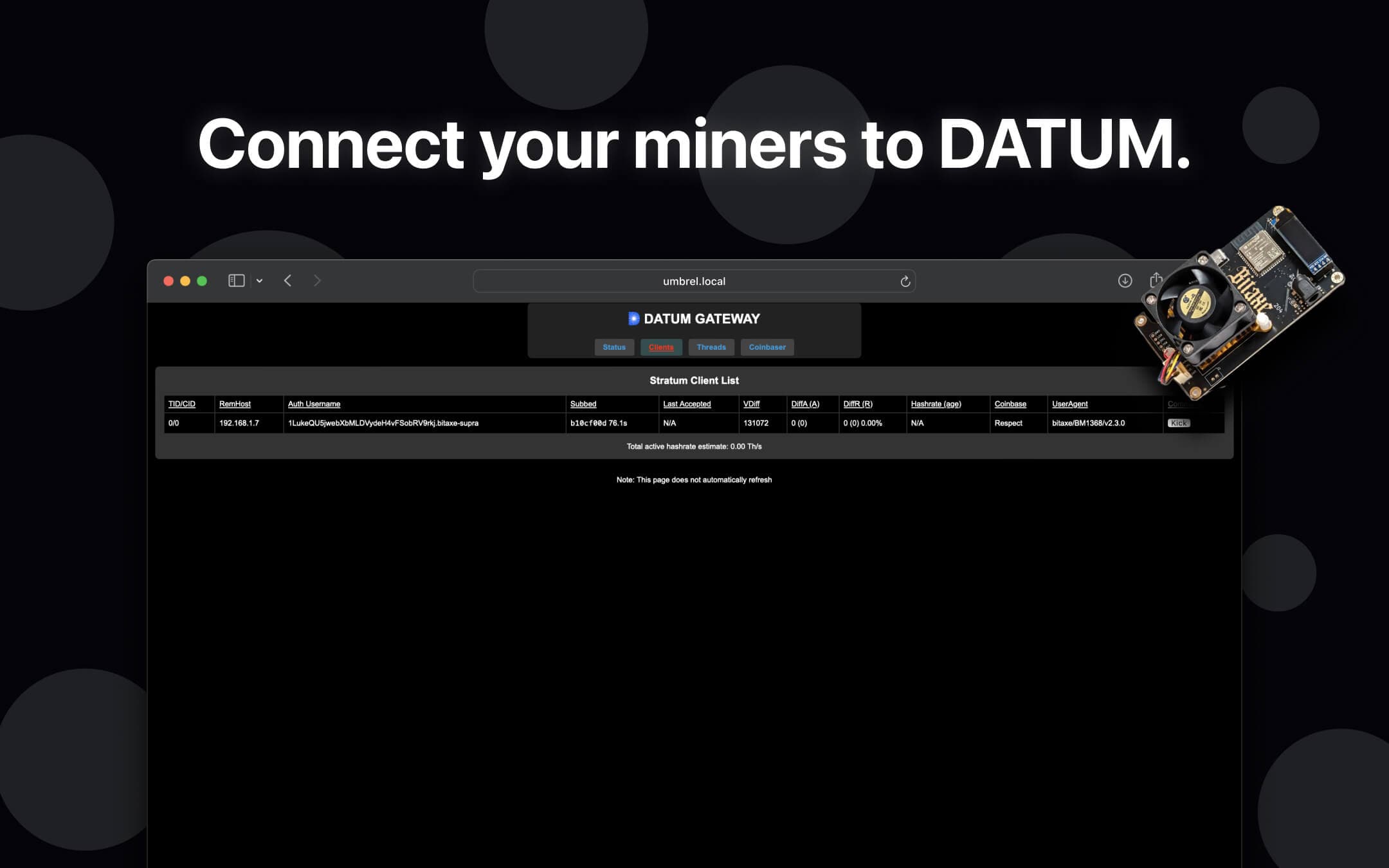 Screenshot 1 of DATUM app on Umbrel App Store