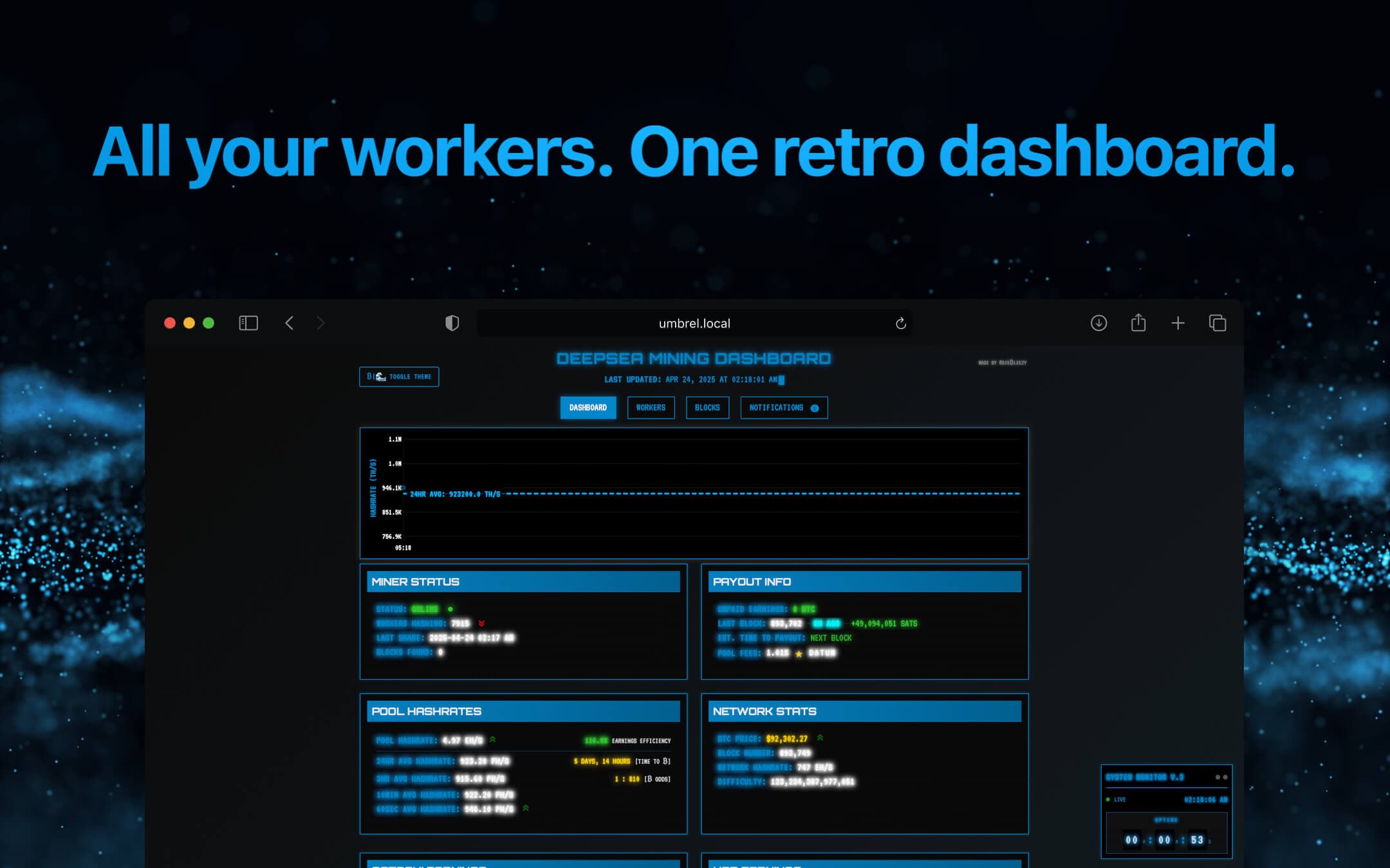 Screenshot 2 of DeepSea Dashboard app on Umbrel App Store