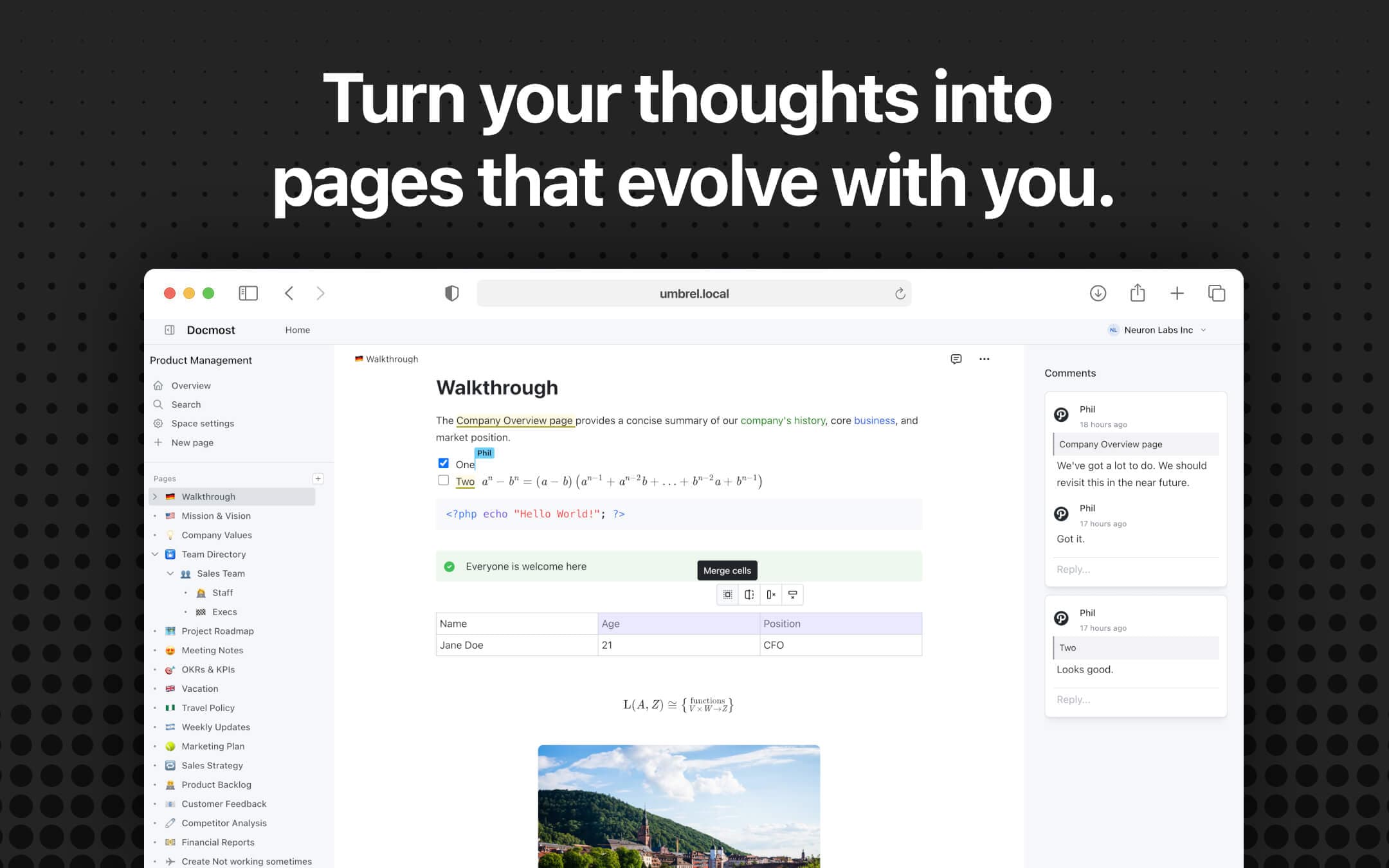 Screenshot 1 of Docmost app on Umbrel App Store