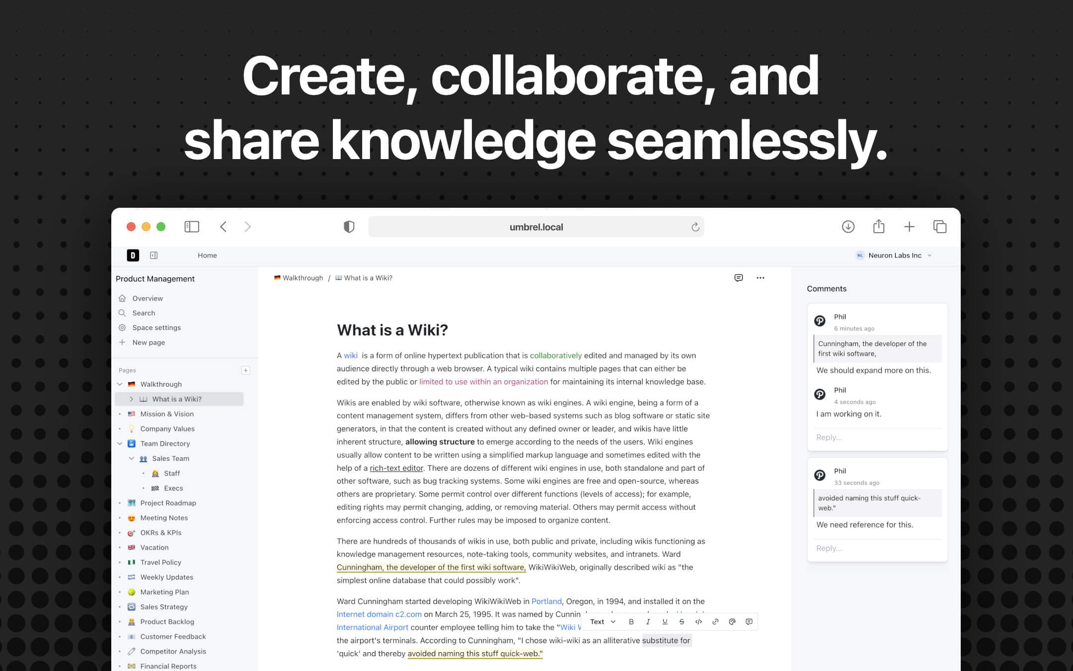 Screenshot 2 of Docmost app on Umbrel App Store