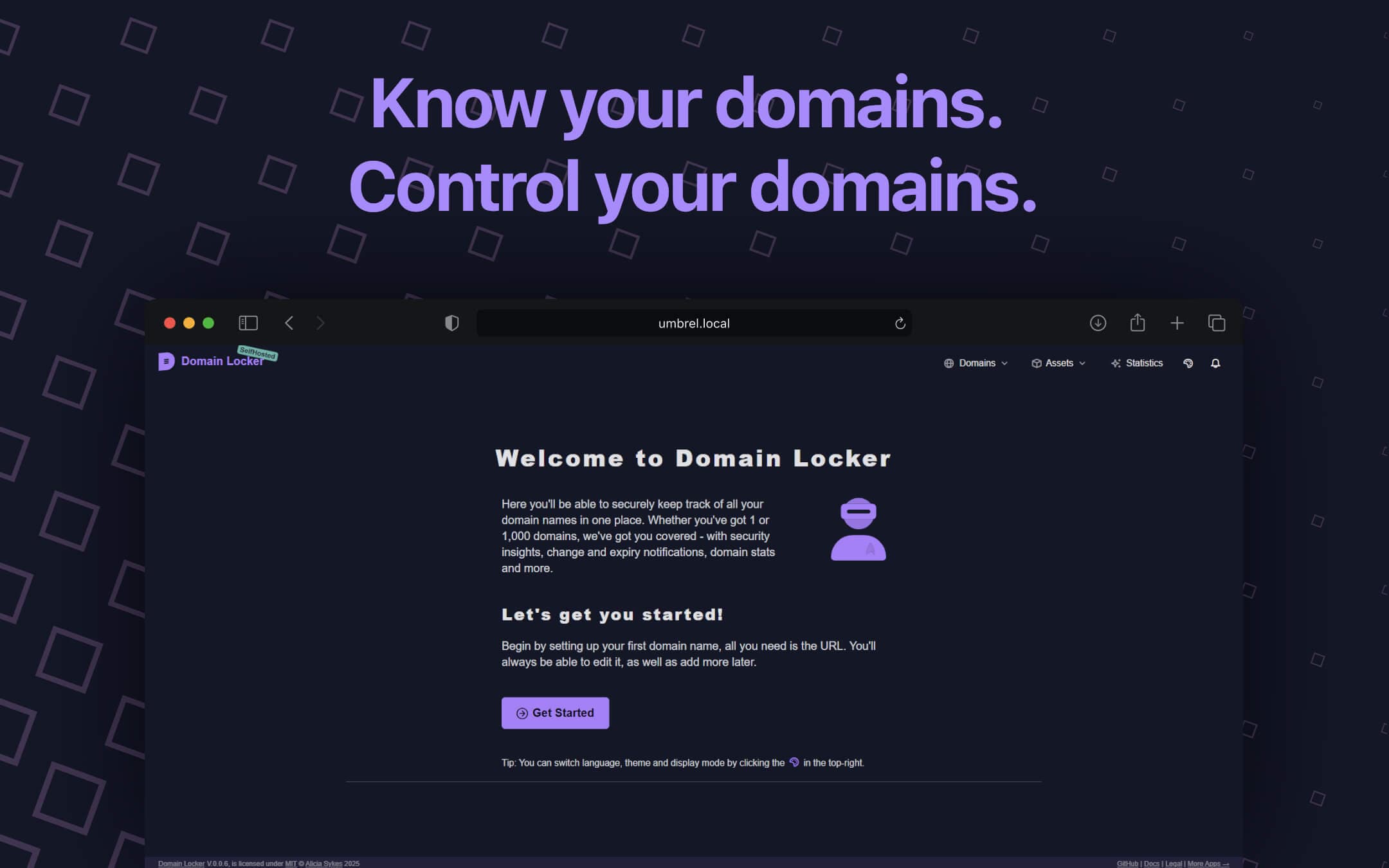 Screenshot 1 of Domain Locker app on Umbrel App Store