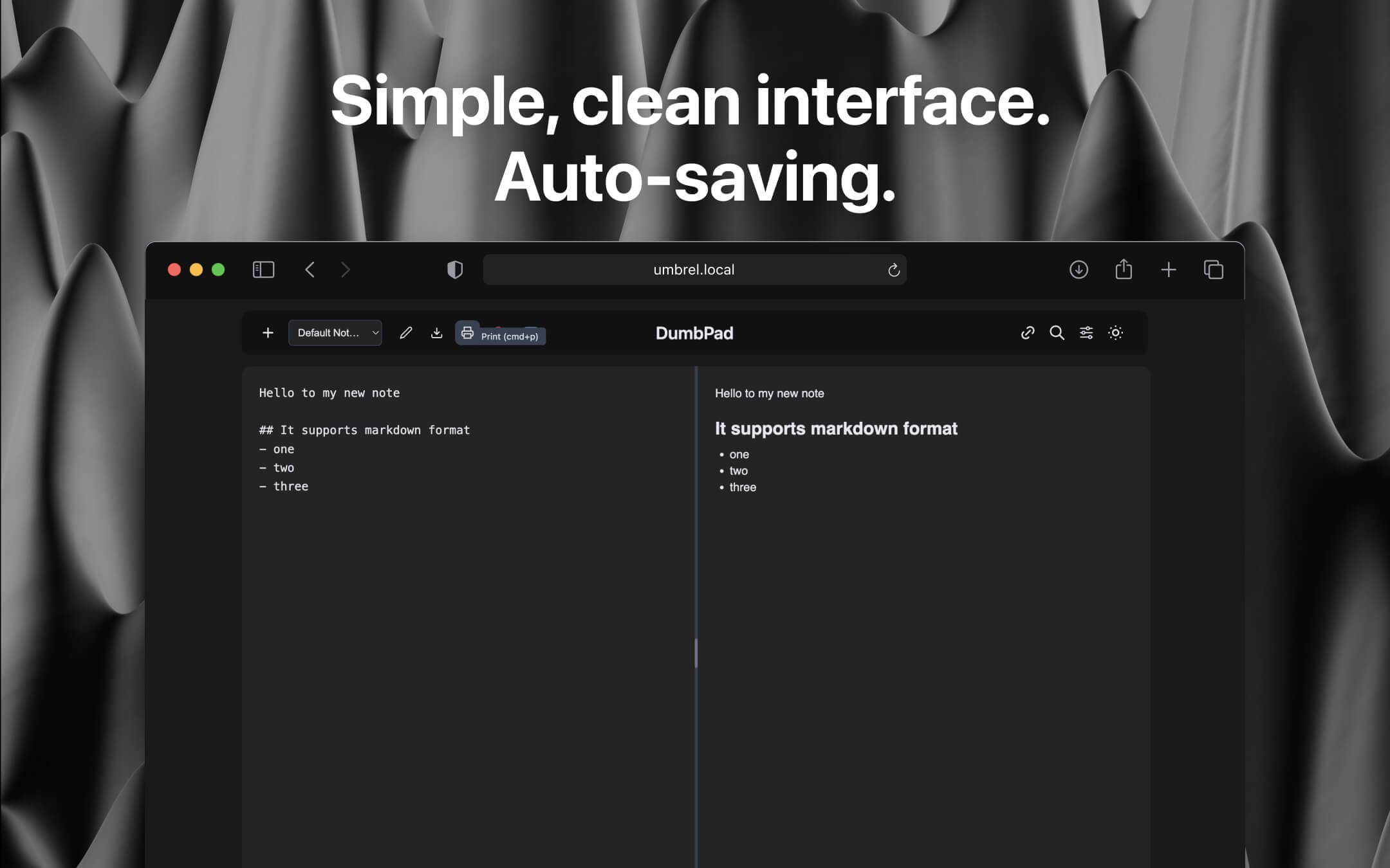 Screenshot 2 of DumbPad app on Umbrel App Store