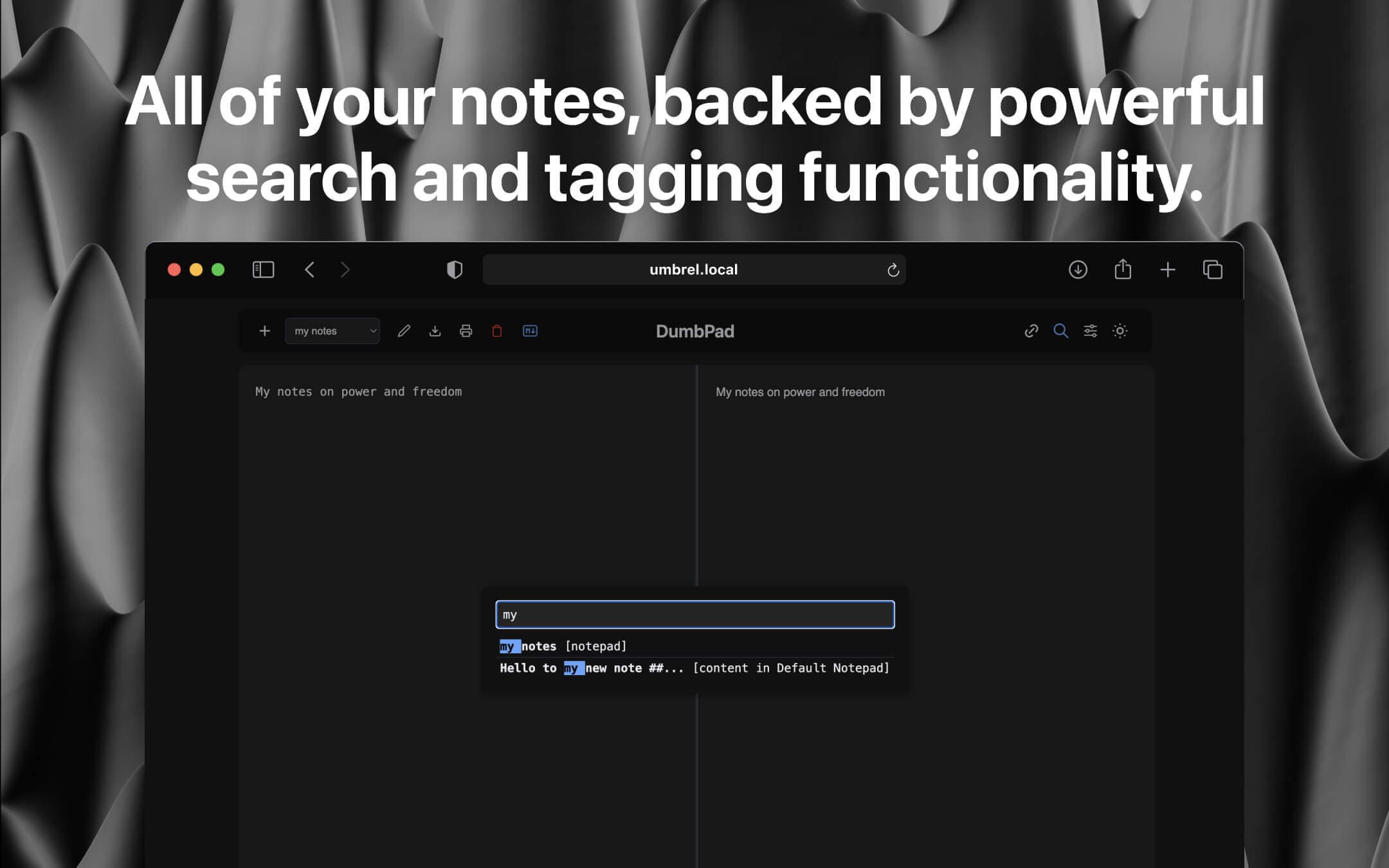 Screenshot 3 of DumbPad app on Umbrel App Store