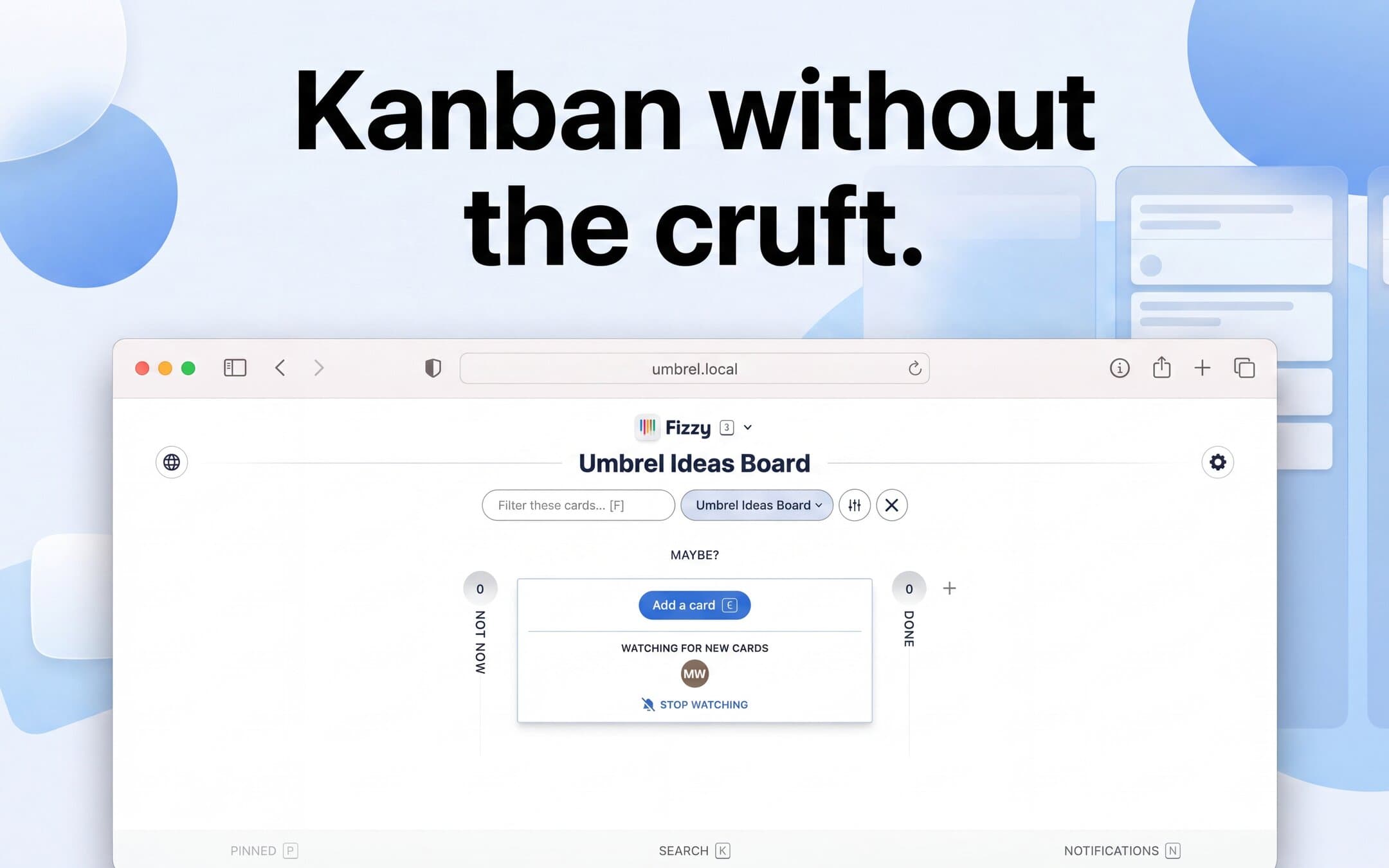 Screenshot 1 of Fizzy app on Umbrel App Store