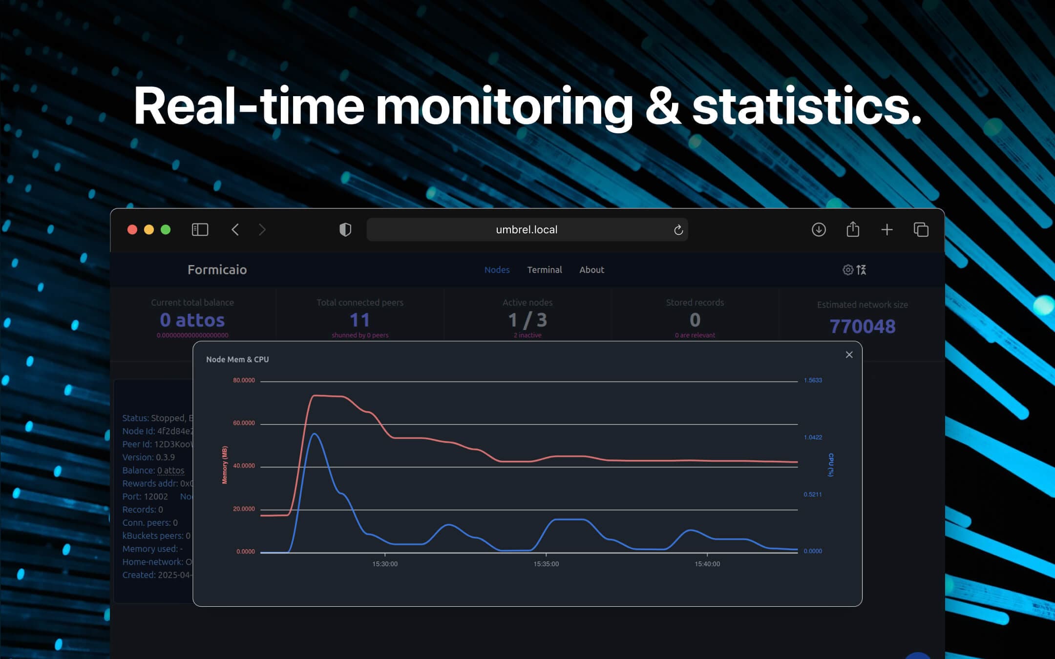 Screenshot 2 of Formicaio app on Umbrel App Store