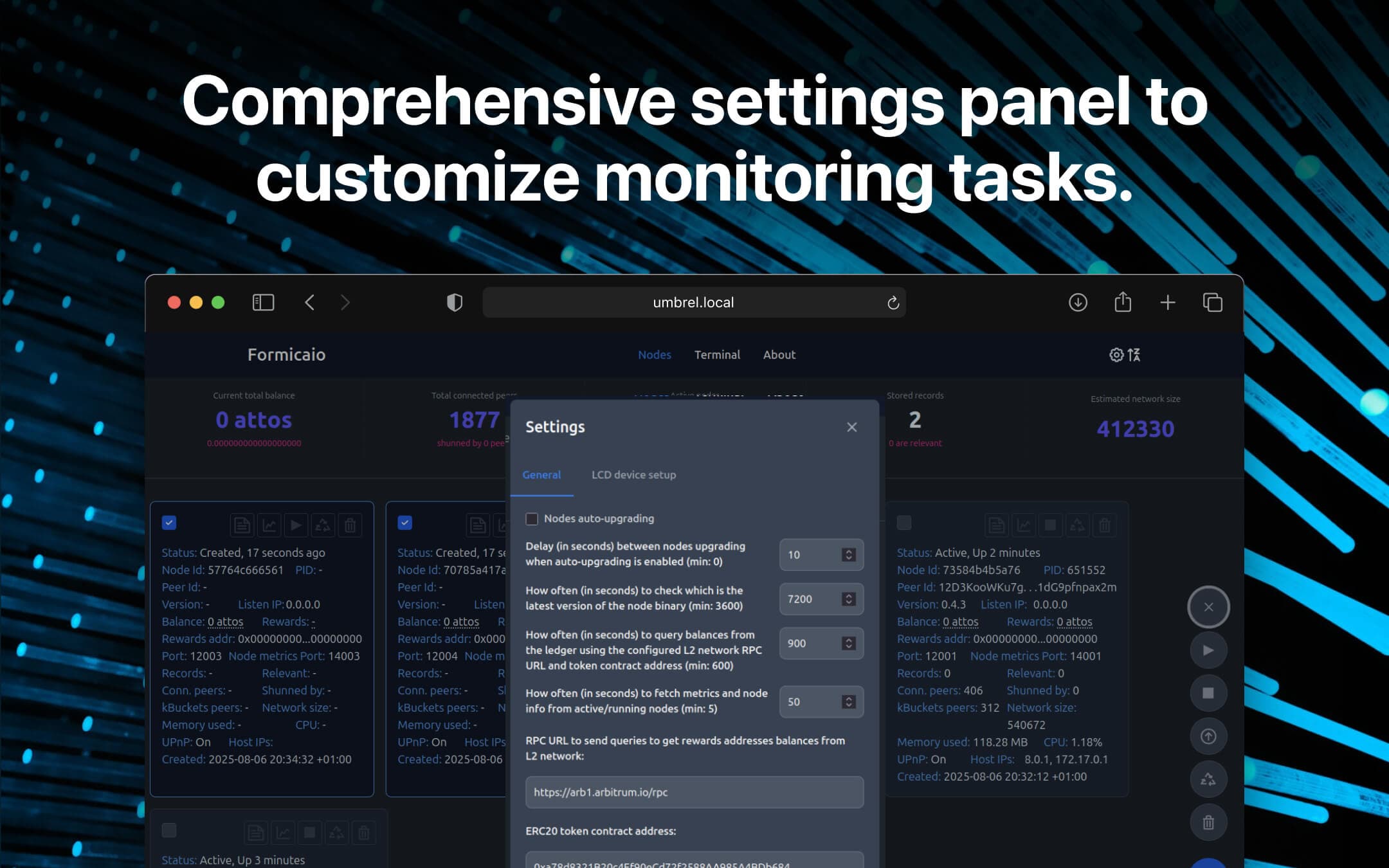 Screenshot 3 of Formicaio app on Umbrel App Store