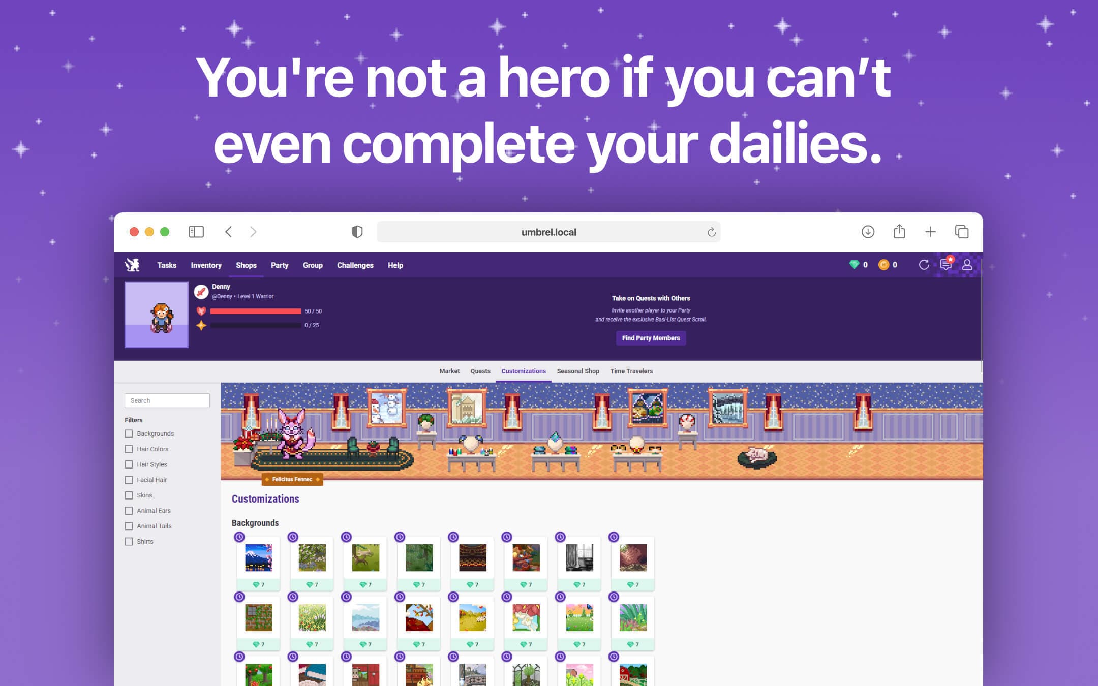 Screenshot 4 of Habitica app on Umbrel App Store