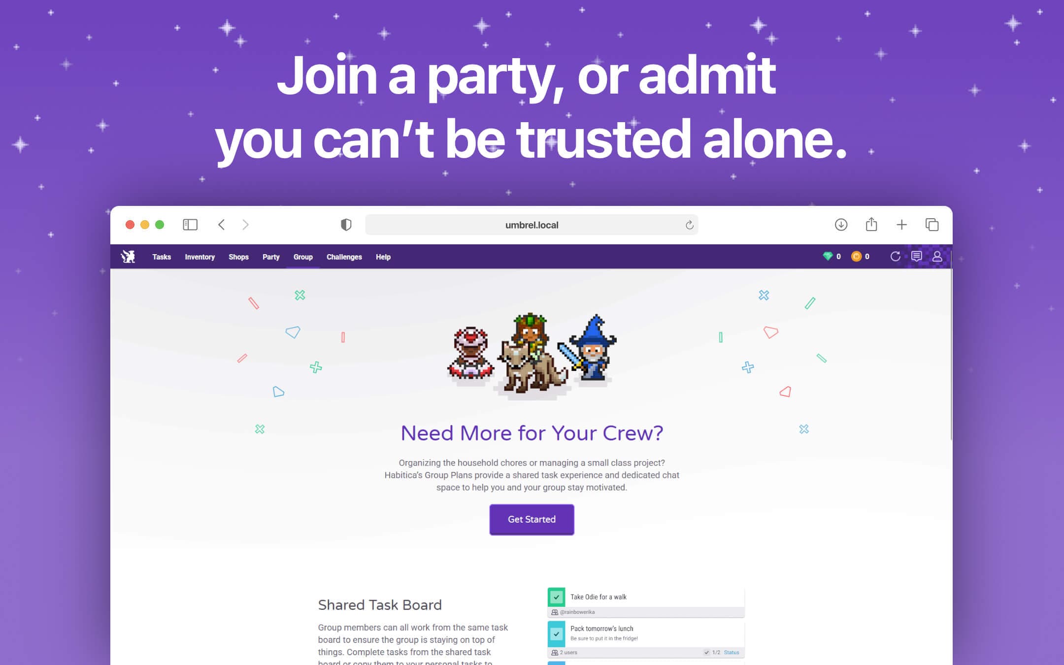 Screenshot 5 of Habitica app on Umbrel App Store