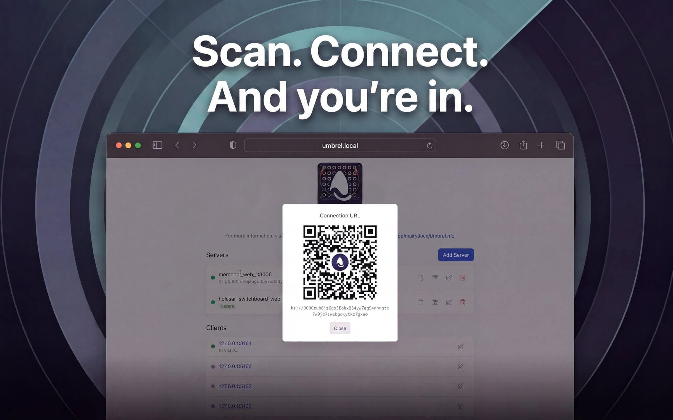 Screenshot 2 of Holesail Switchboard app on Umbrel App Store