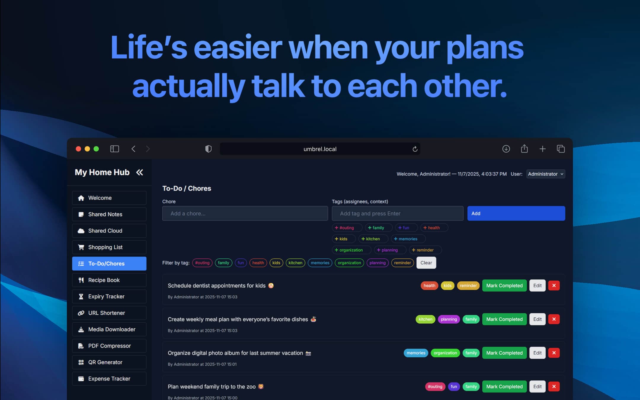 Screenshot 2 of HomeHub app on Umbrel App Store