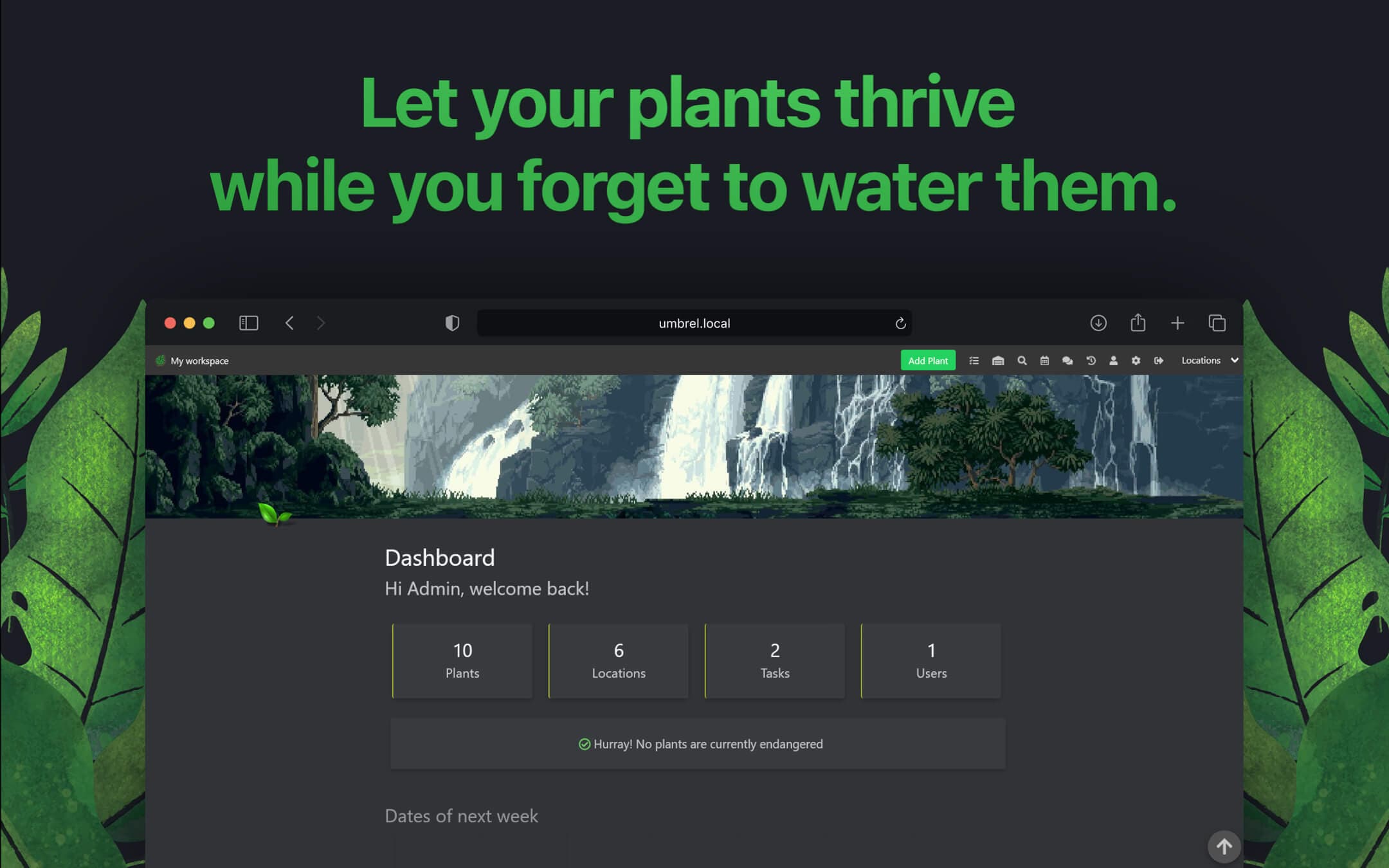 Screenshot 1 of HortusFox app on Umbrel App Store