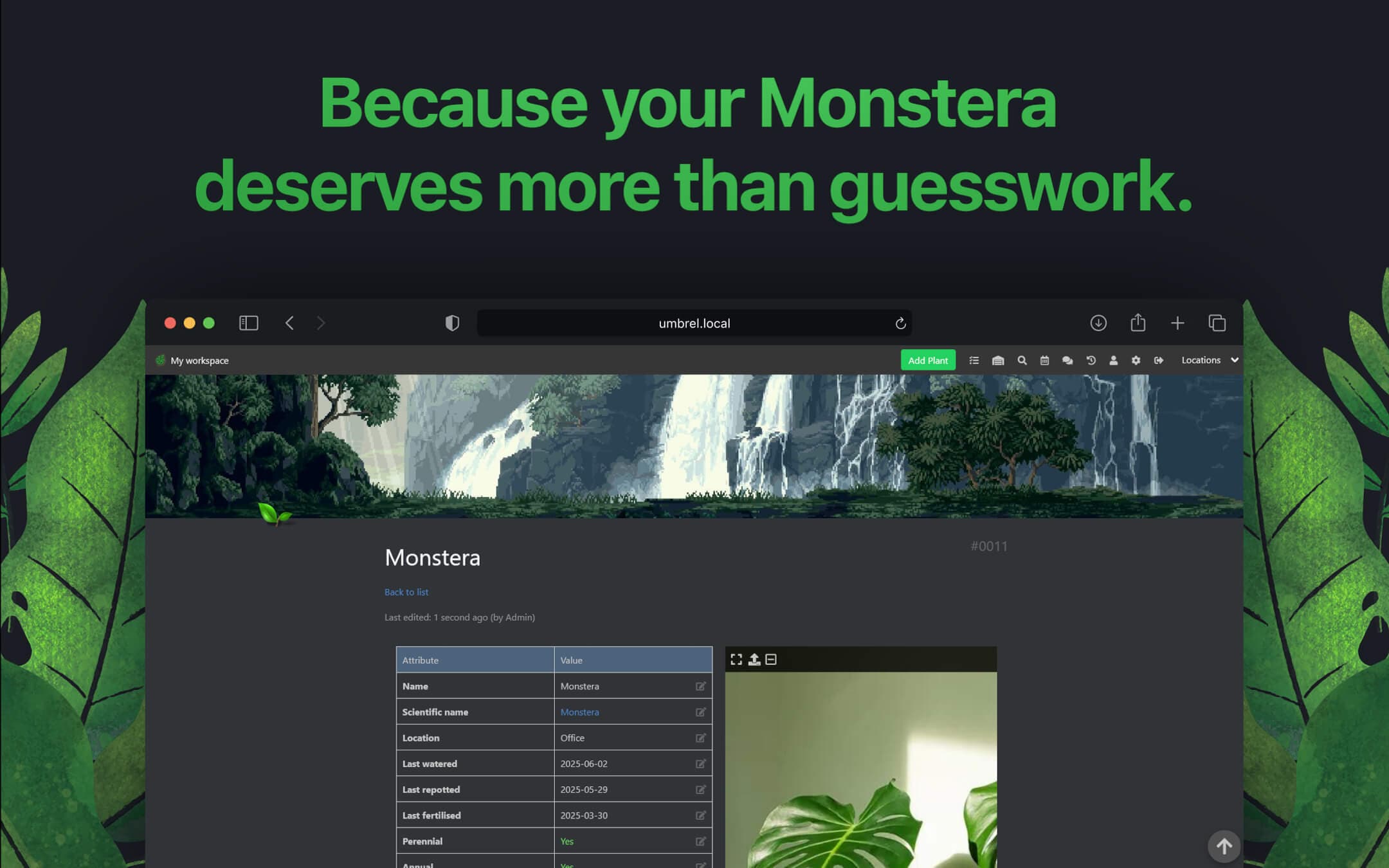 Screenshot 3 of HortusFox app on Umbrel App Store