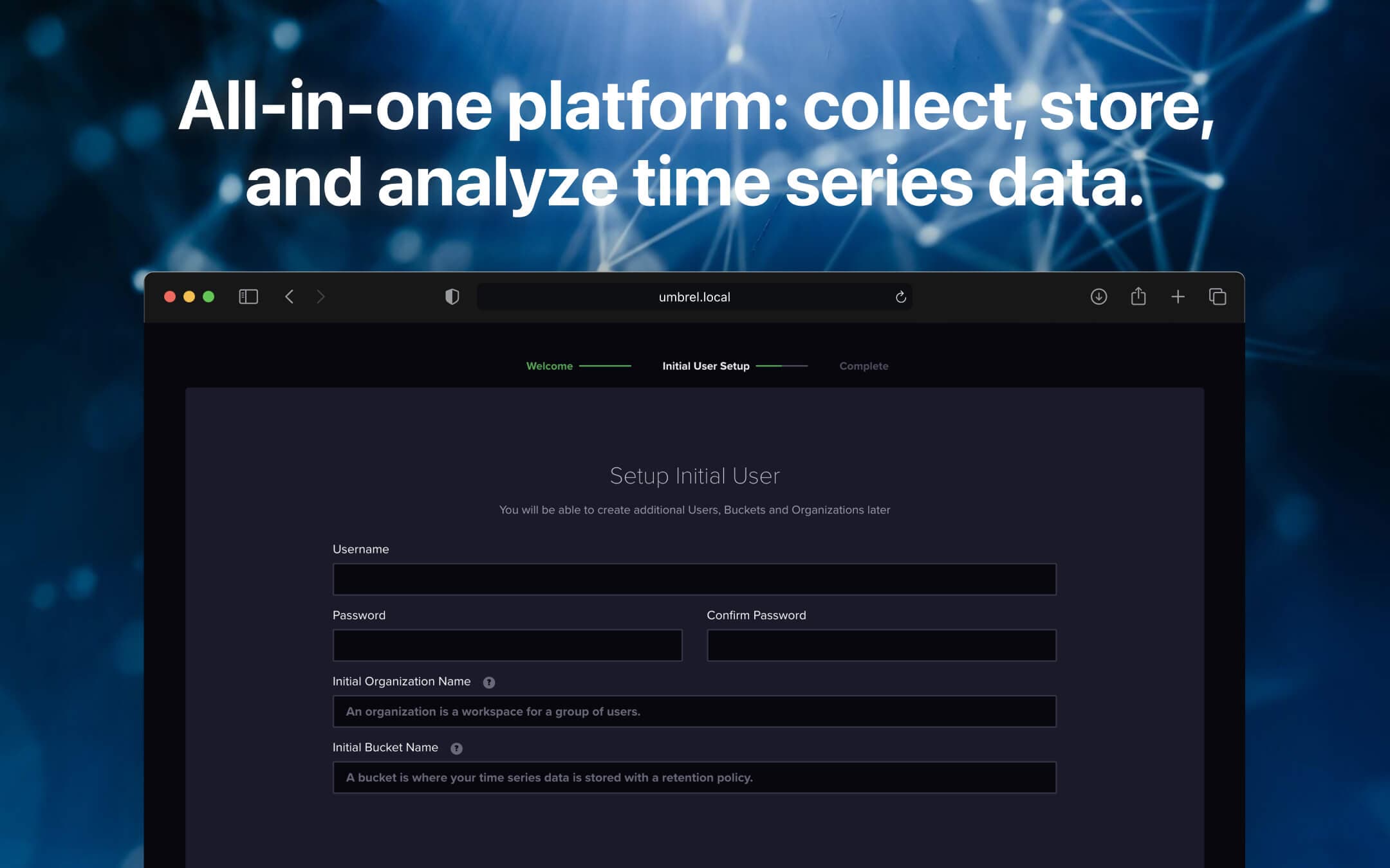 Screenshot 1 of InfluxDB 2 app on Umbrel App Store