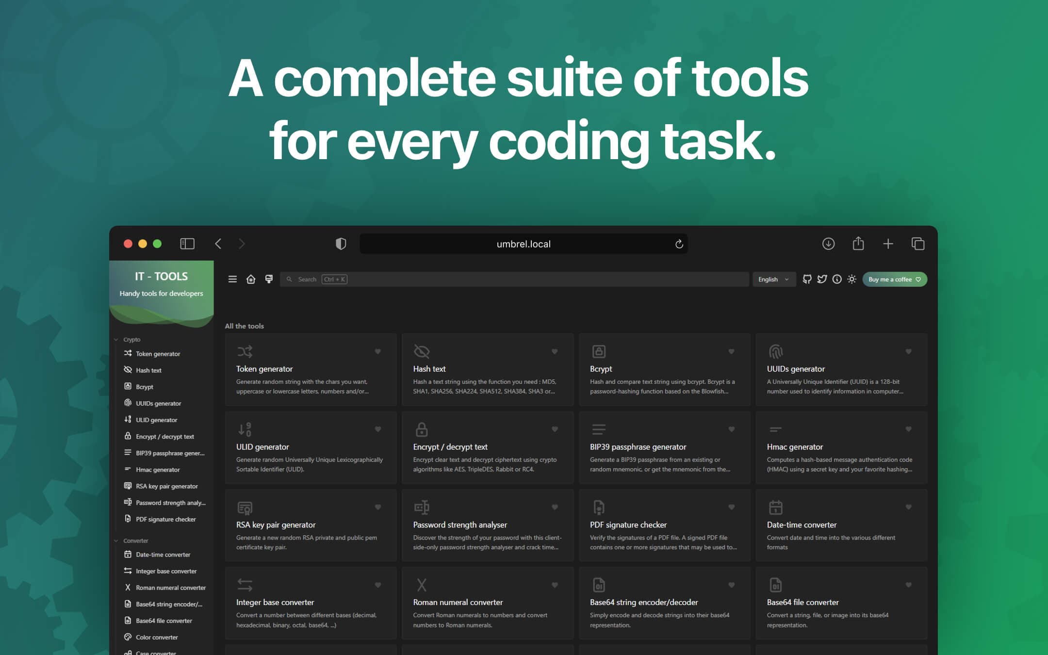 Screenshot 1 of IT-Tools app on Umbrel App Store