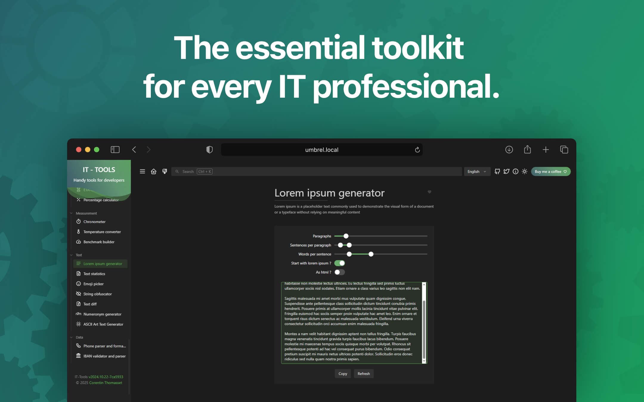 Screenshot 5 of IT-Tools app on Umbrel App Store