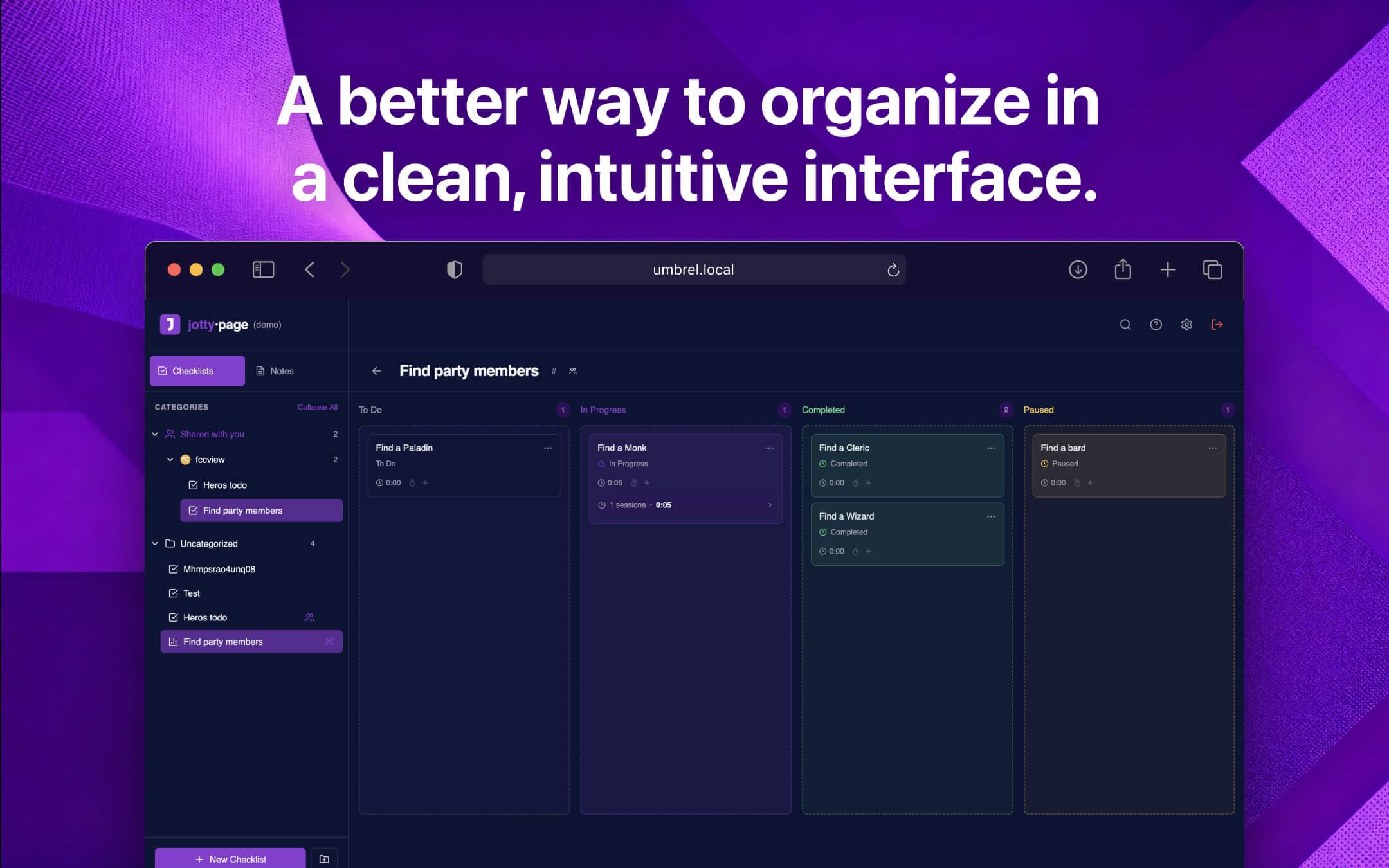 Screenshot 2 of Jotty app on Umbrel App Store