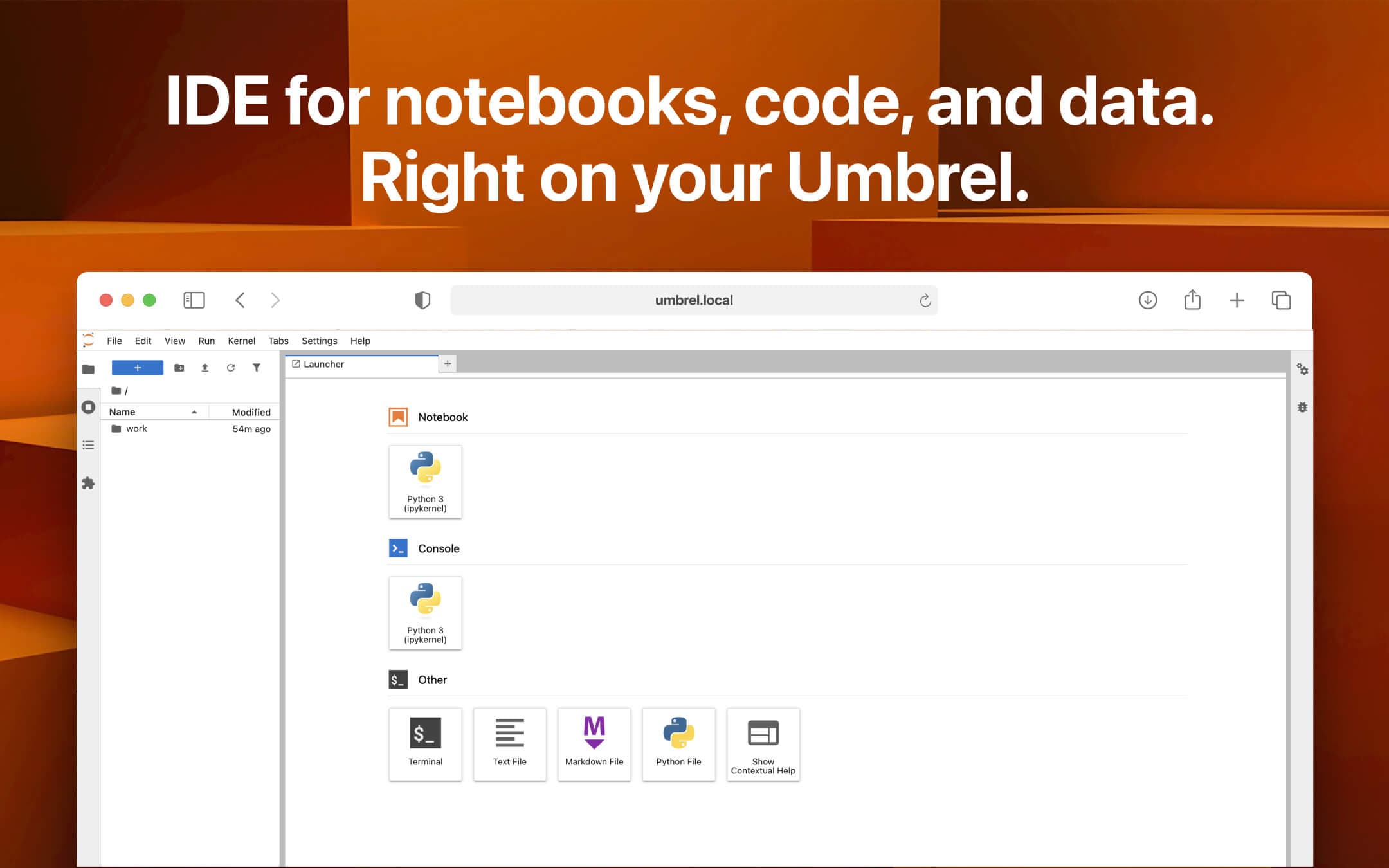 Screenshot 1 of JupyterLab app on Umbrel App Store