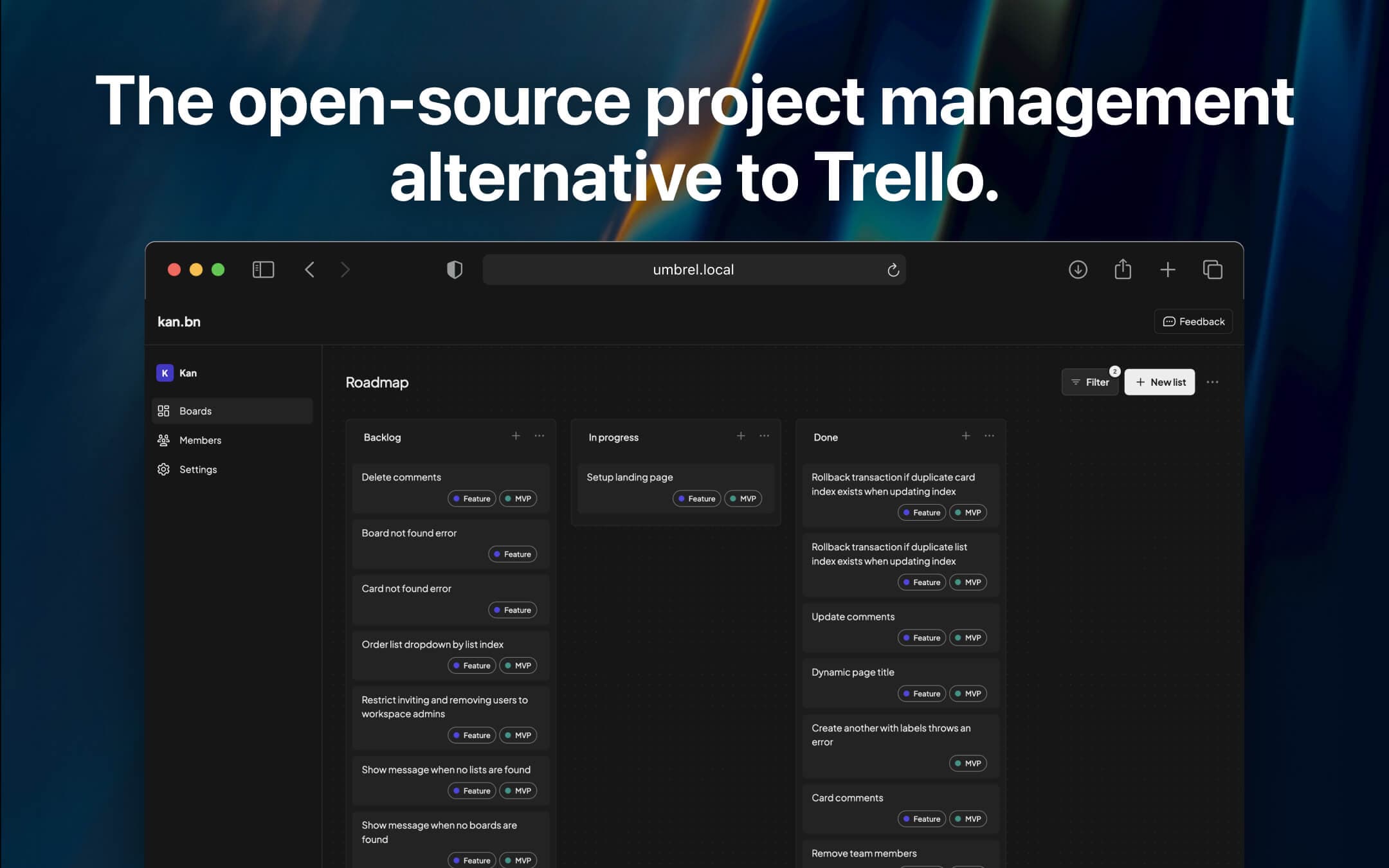 Screenshot 1 of kan app on Umbrel App Store