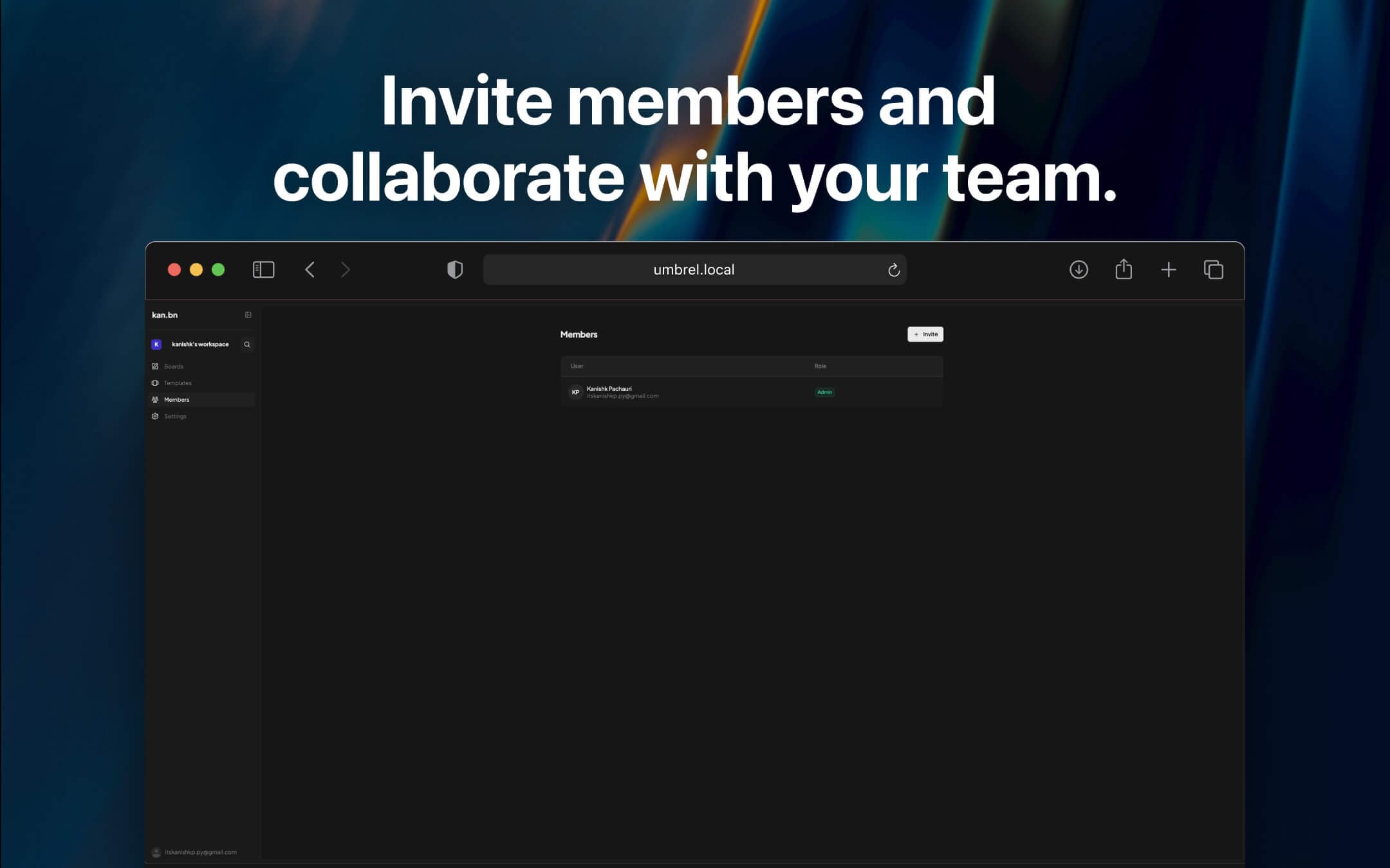 Screenshot 2 of kan app on Umbrel App Store