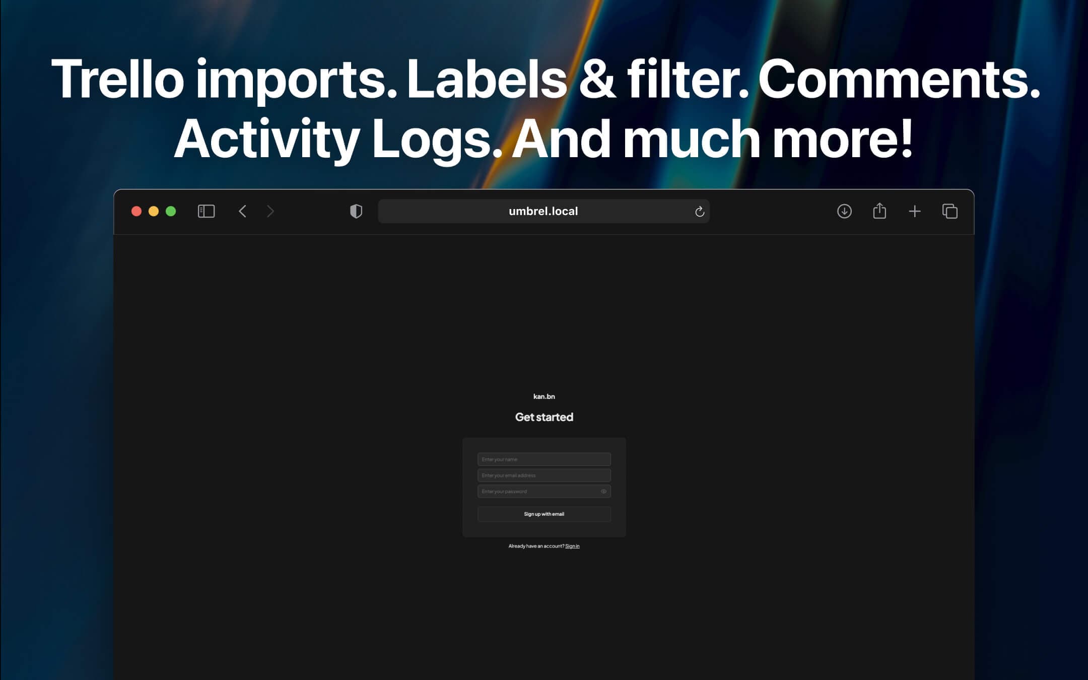 Screenshot 3 of kan app on Umbrel App Store
