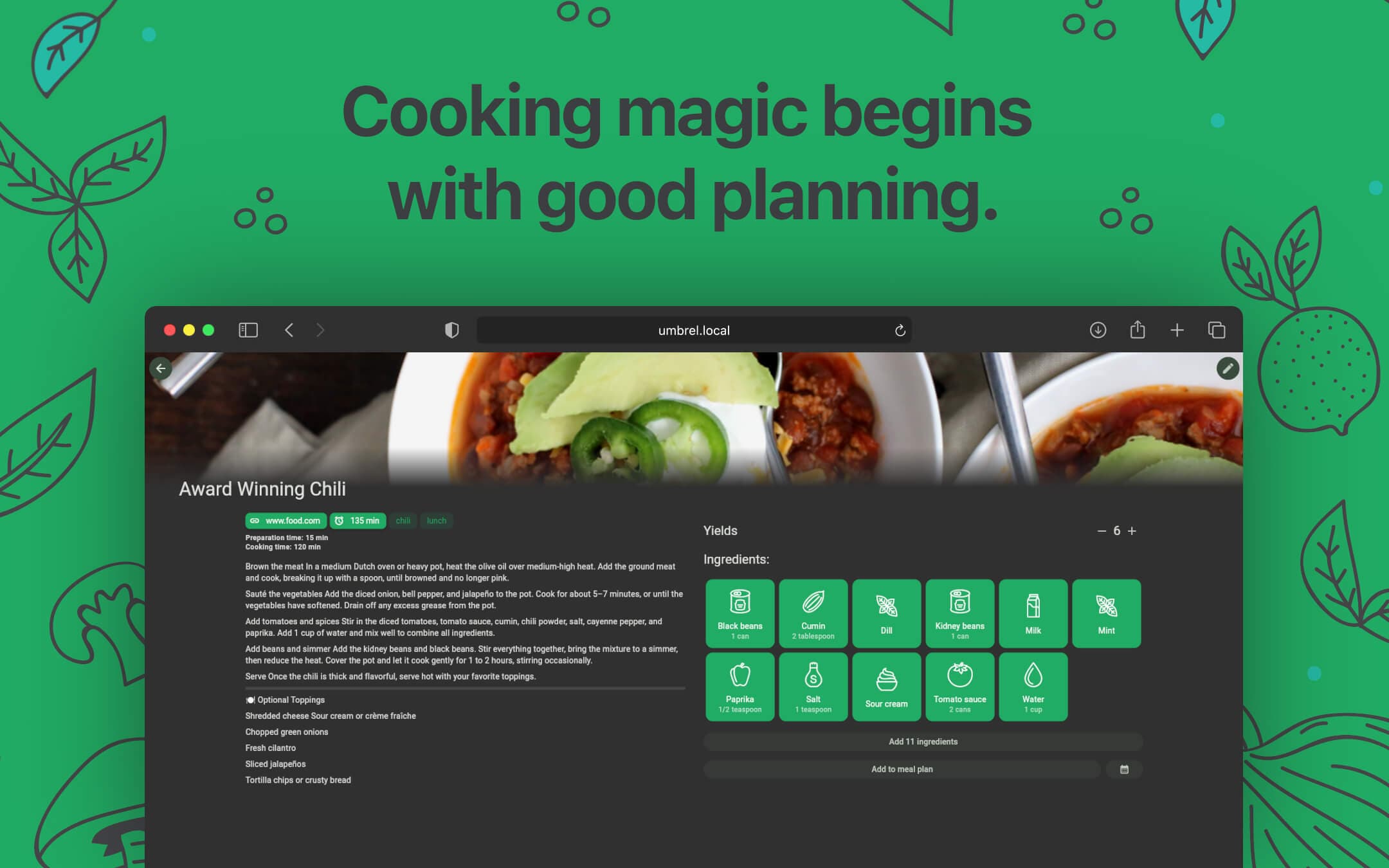 Screenshot 2 of KitchenOwl app on Umbrel App Store