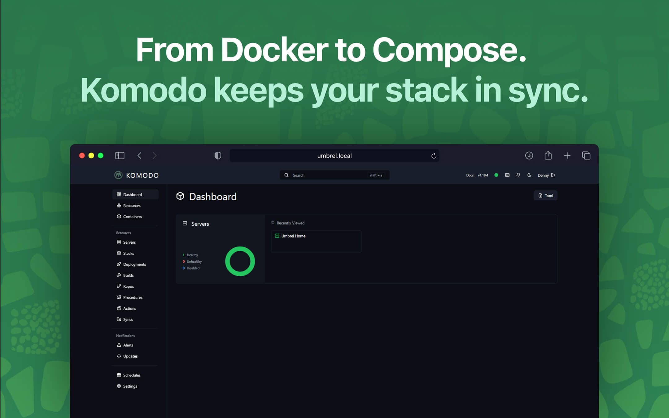 Screenshot 1 of Komodo app on Umbrel App Store