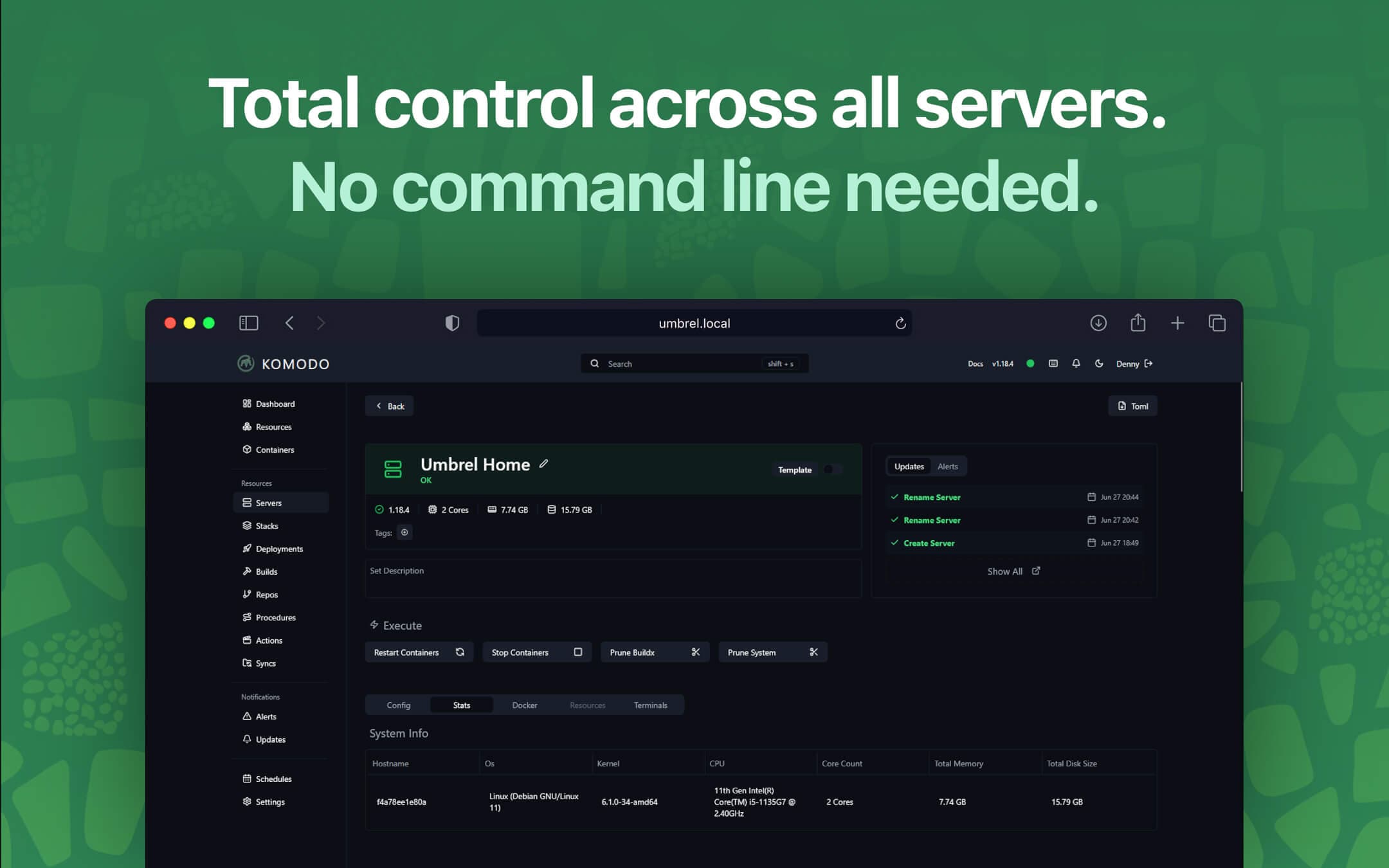 Screenshot 2 of Komodo app on Umbrel App Store