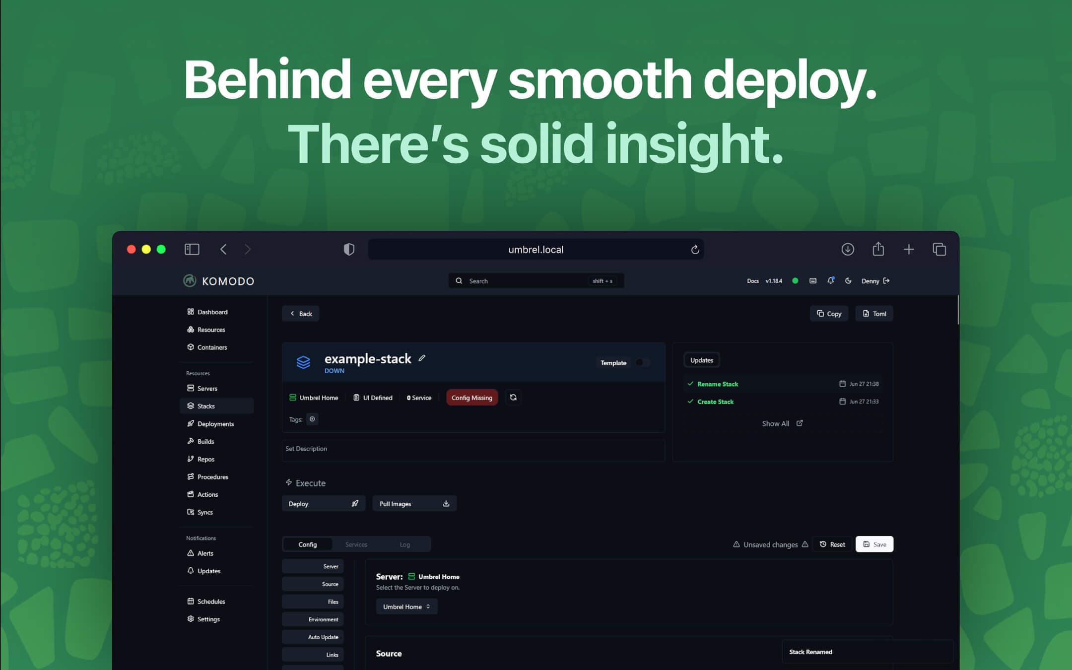 Screenshot 3 of Komodo app on Umbrel App Store