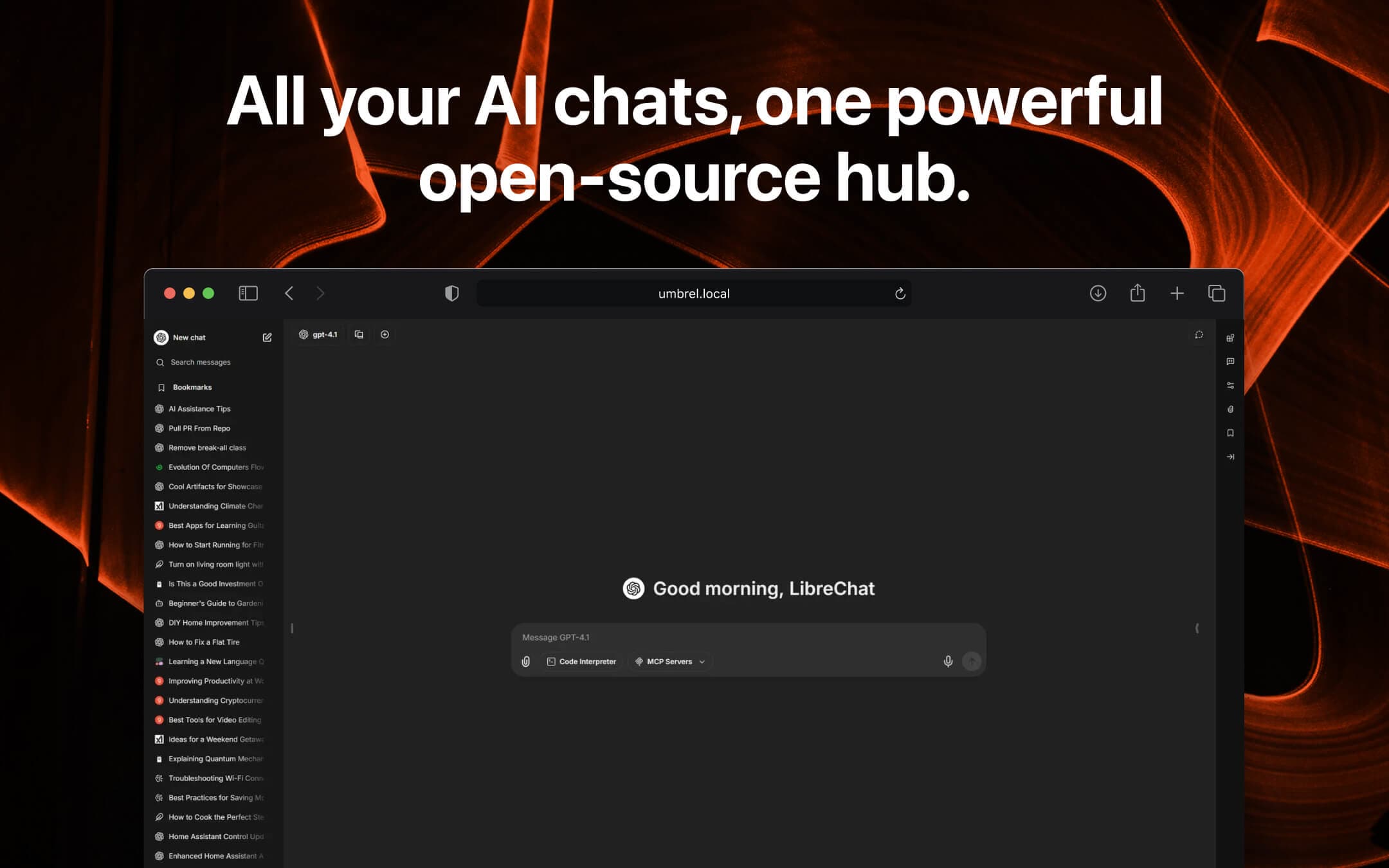 Screenshot 1 of LibreChat app on Umbrel App Store