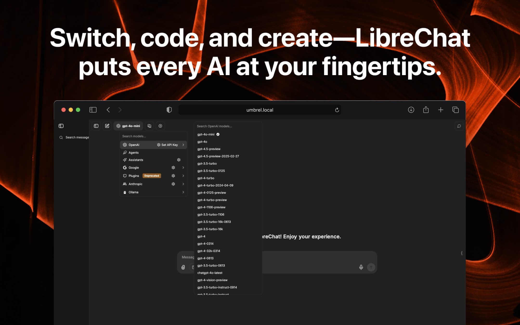 Screenshot 2 of LibreChat app on Umbrel App Store