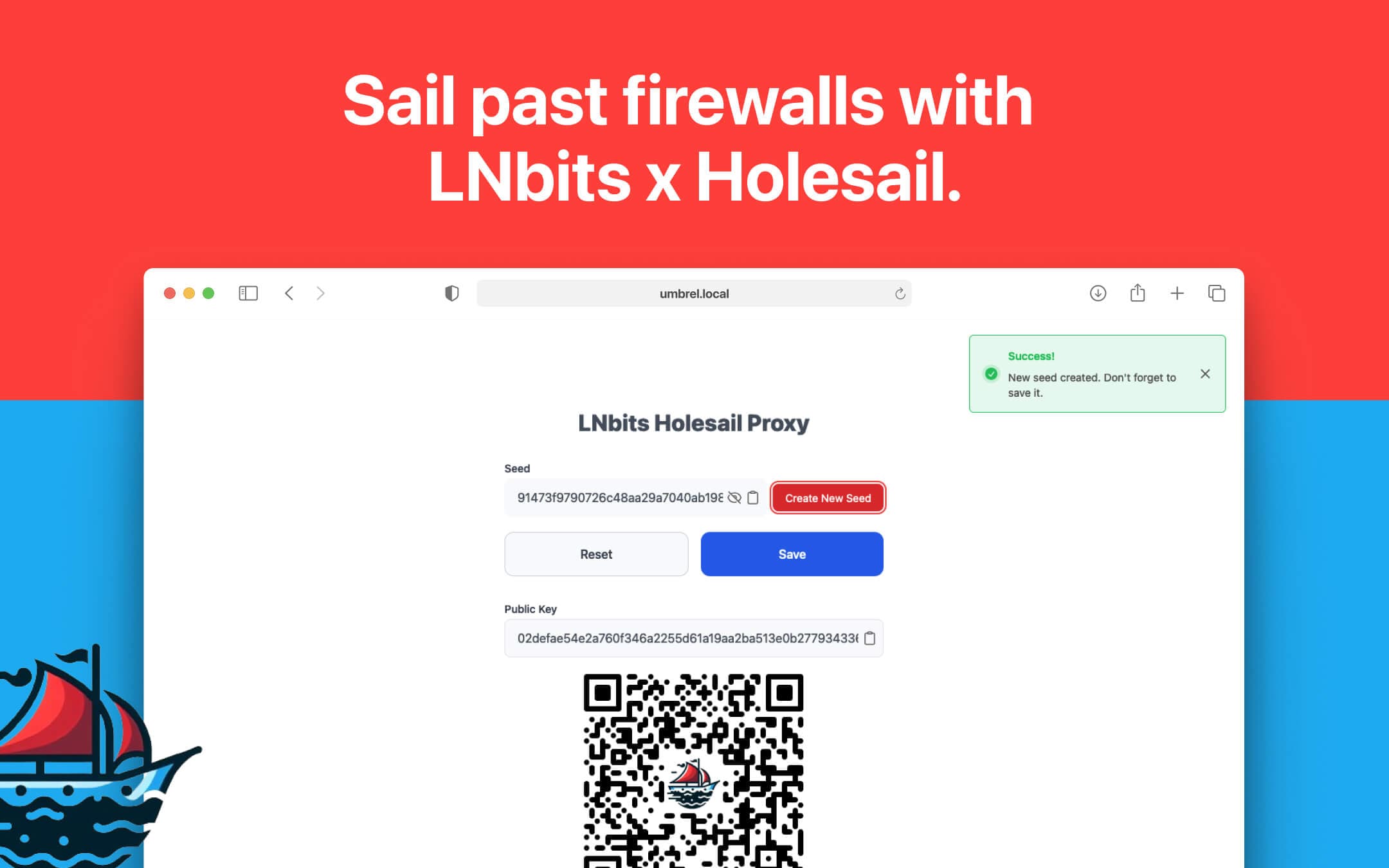 Screenshot 1 of LNbits Holesail Proxy app on Umbrel App Store