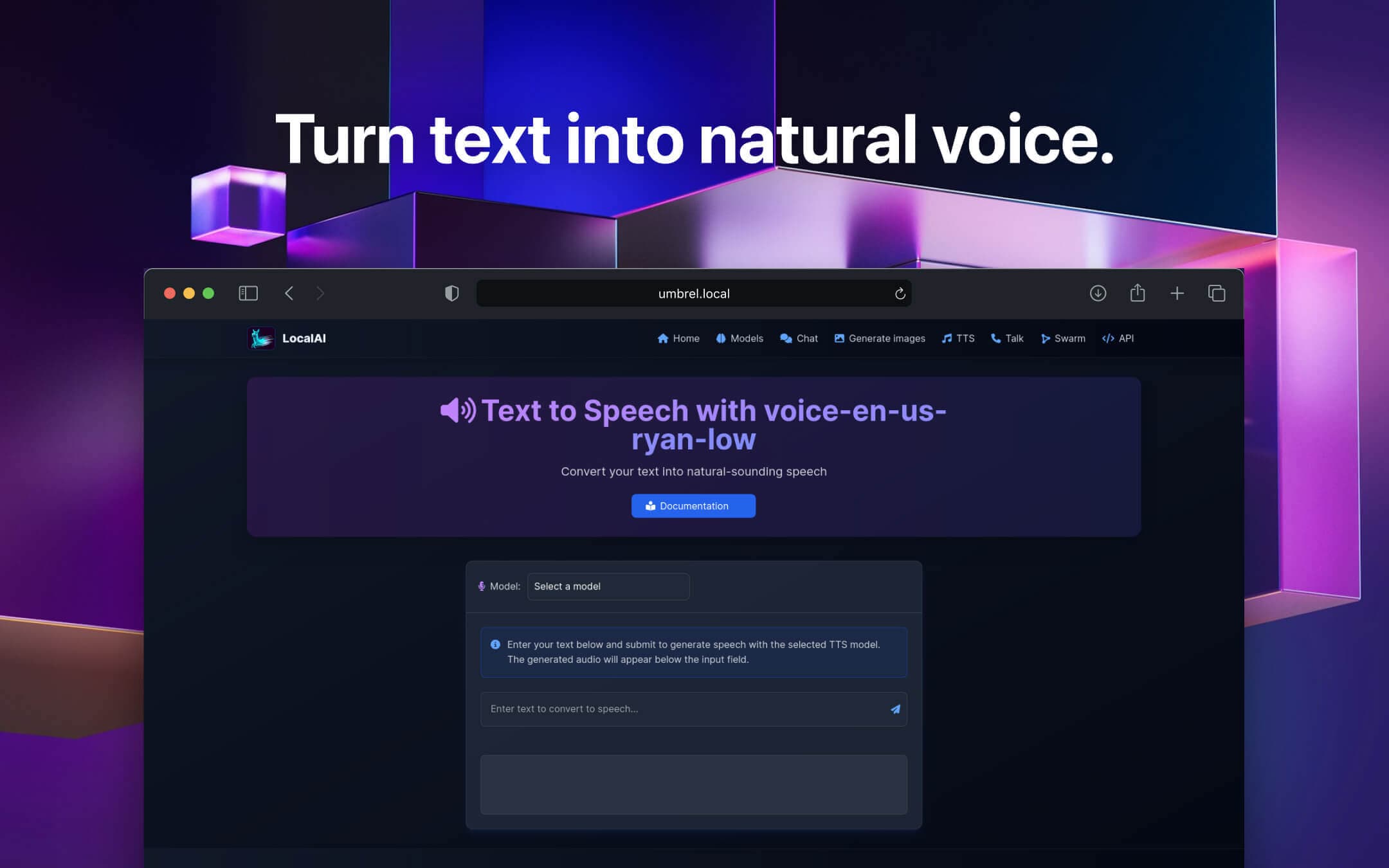 Screenshot 1 of LocalAI app on Umbrel App Store