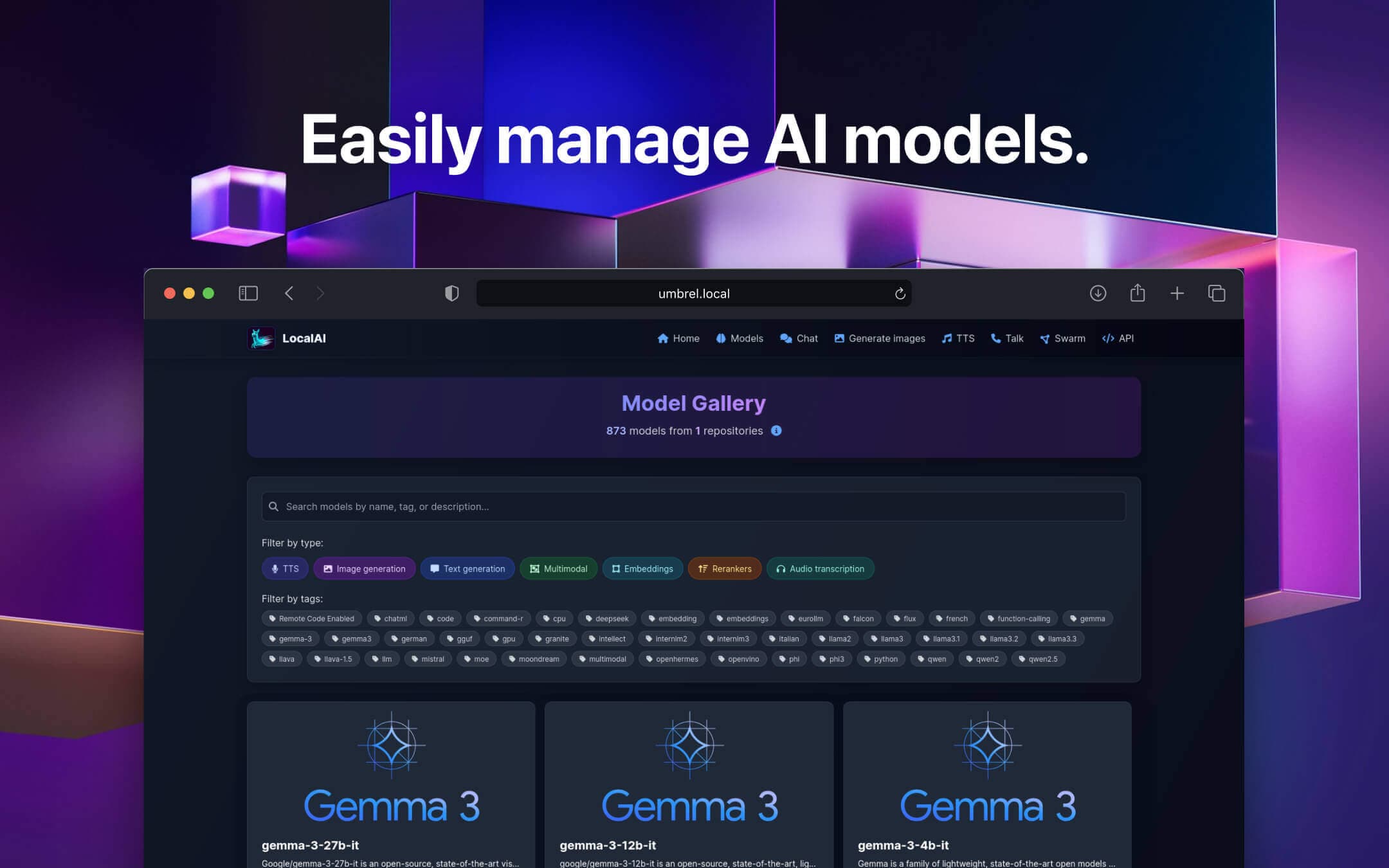 Screenshot 2 of LocalAI app on Umbrel App Store