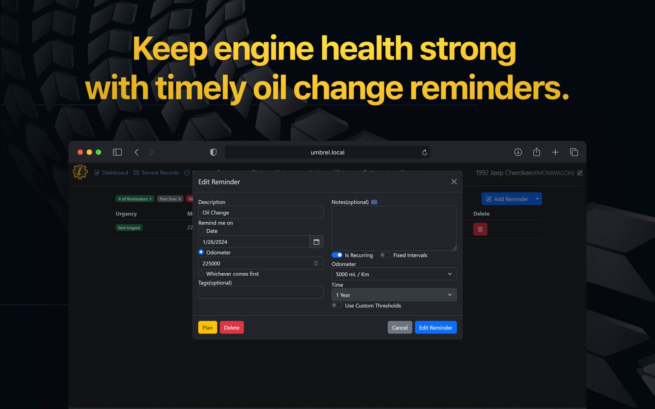 Screenshot 5 of LubeLogger app on Umbrel App Store