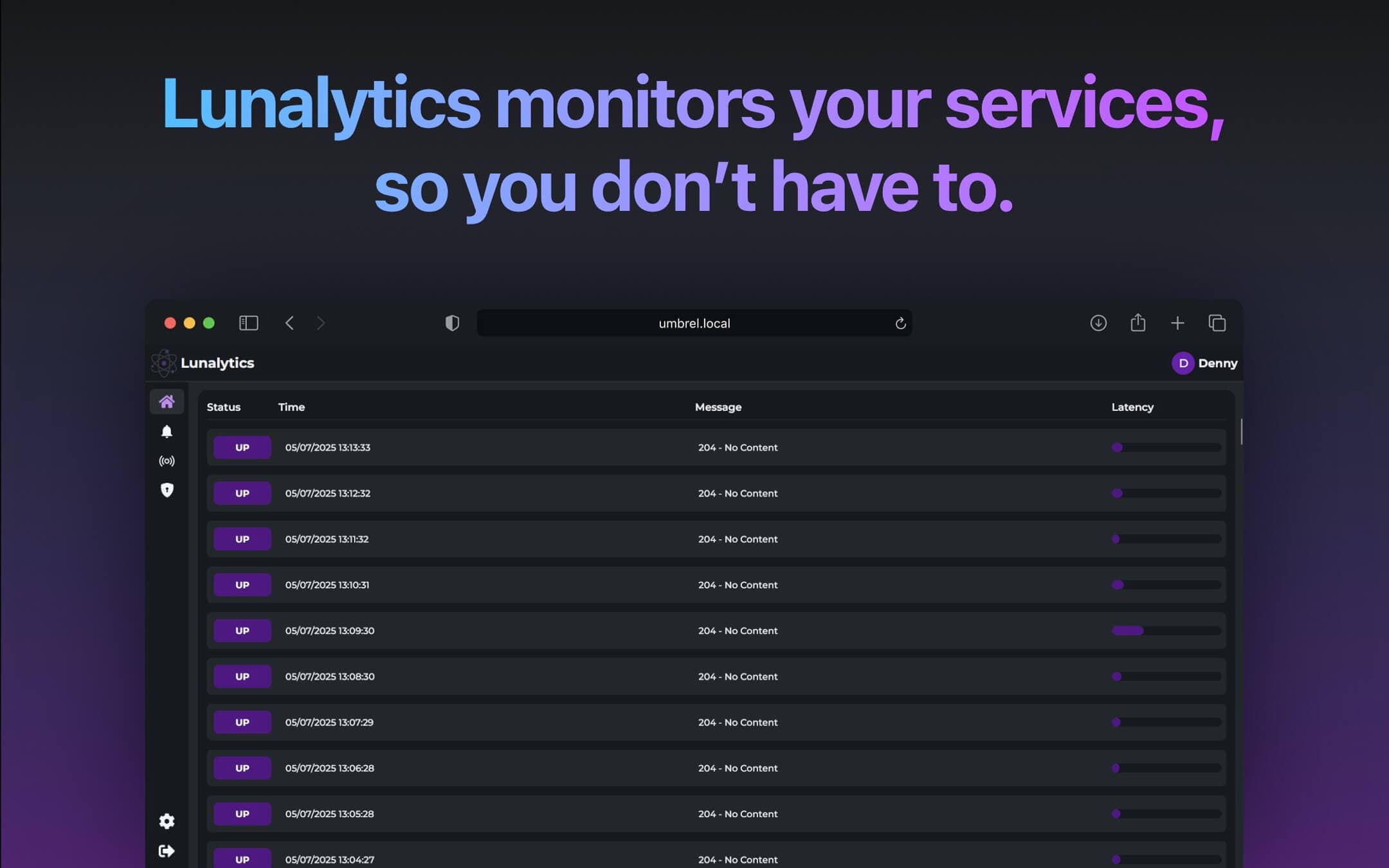Screenshot 2 of Lunalytics app on Umbrel App Store