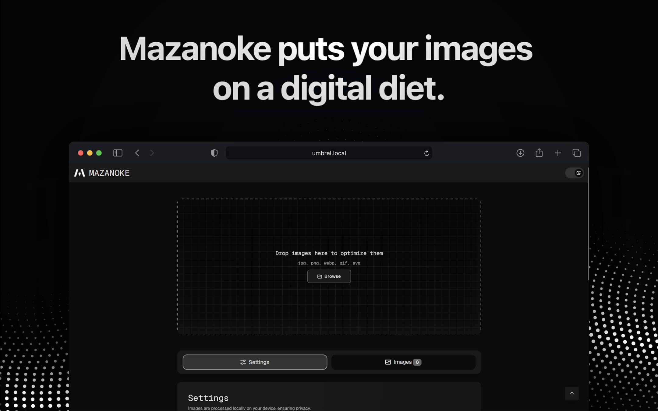 Screenshot 1 of Mazanoke app on Umbrel App Store