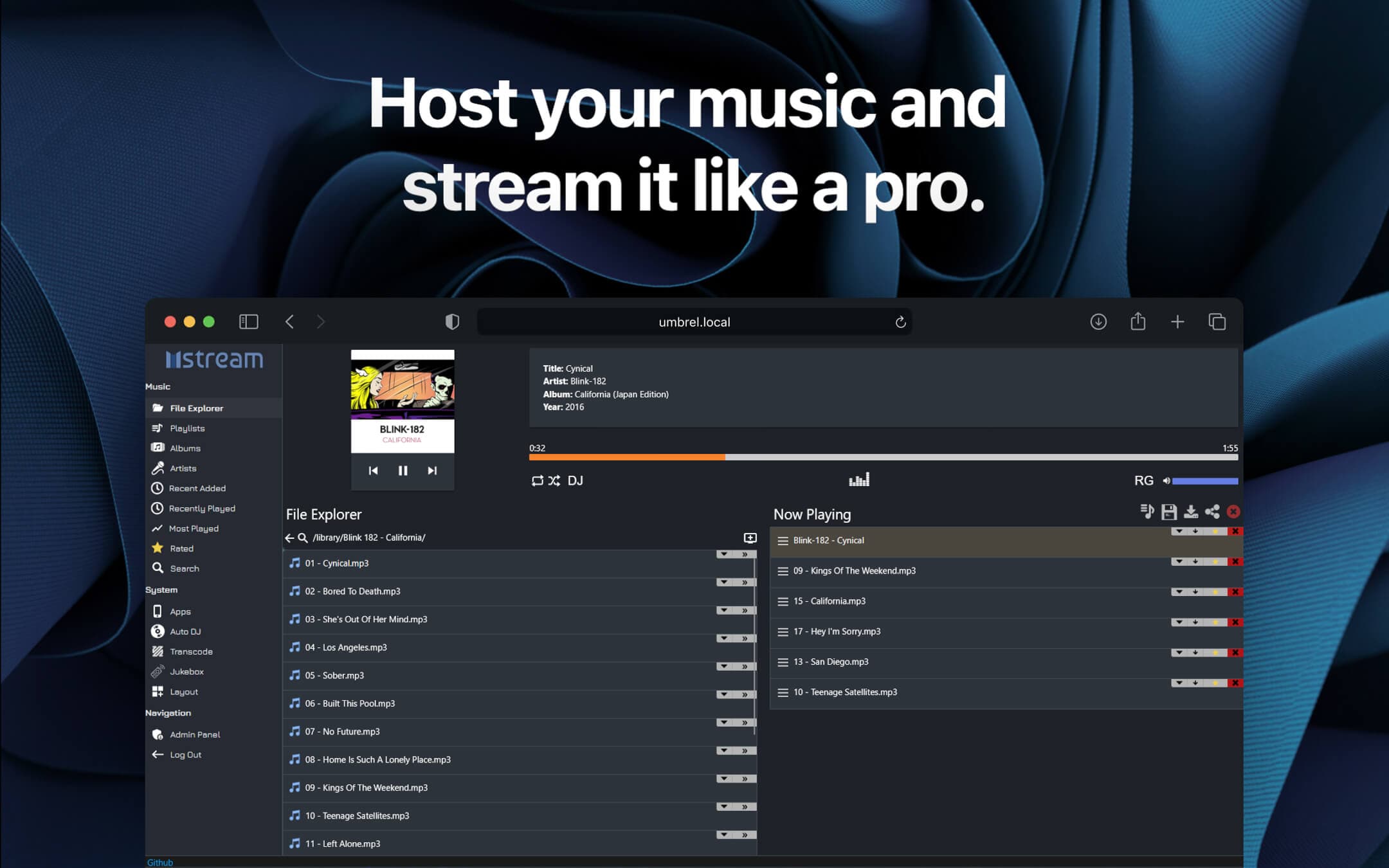 Screenshot 1 of mStream app on Umbrel App Store